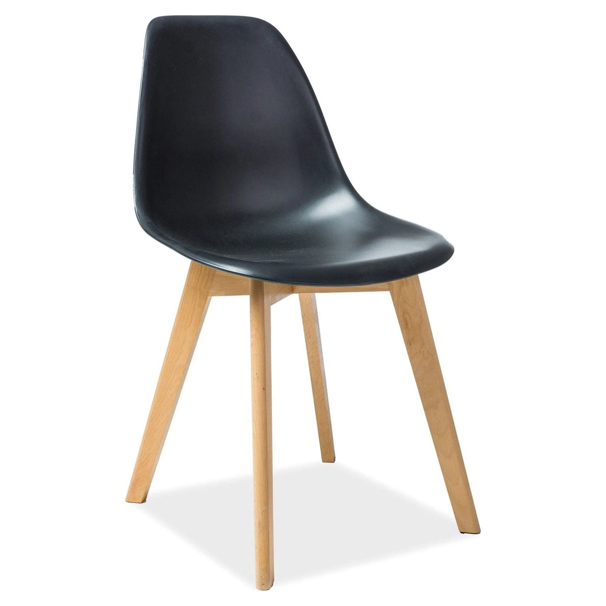 Scaun Moris, negru/stejar, plastic/lemn de fag, 46X38X85 cm