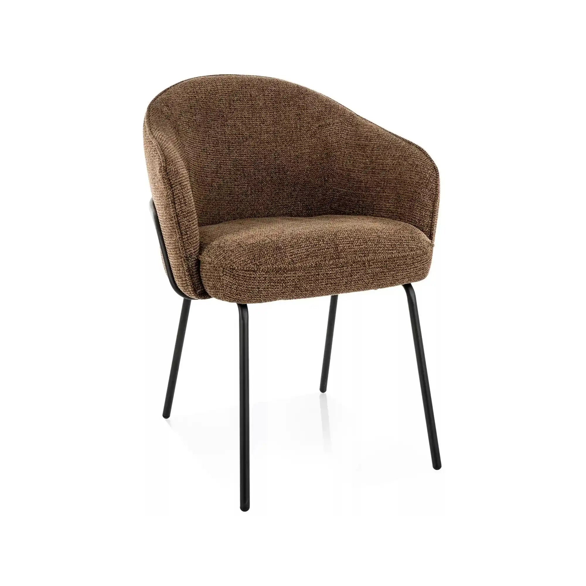 Scaun NAO, cappuccino/negru, stofă/metal, 60x46x82 cm