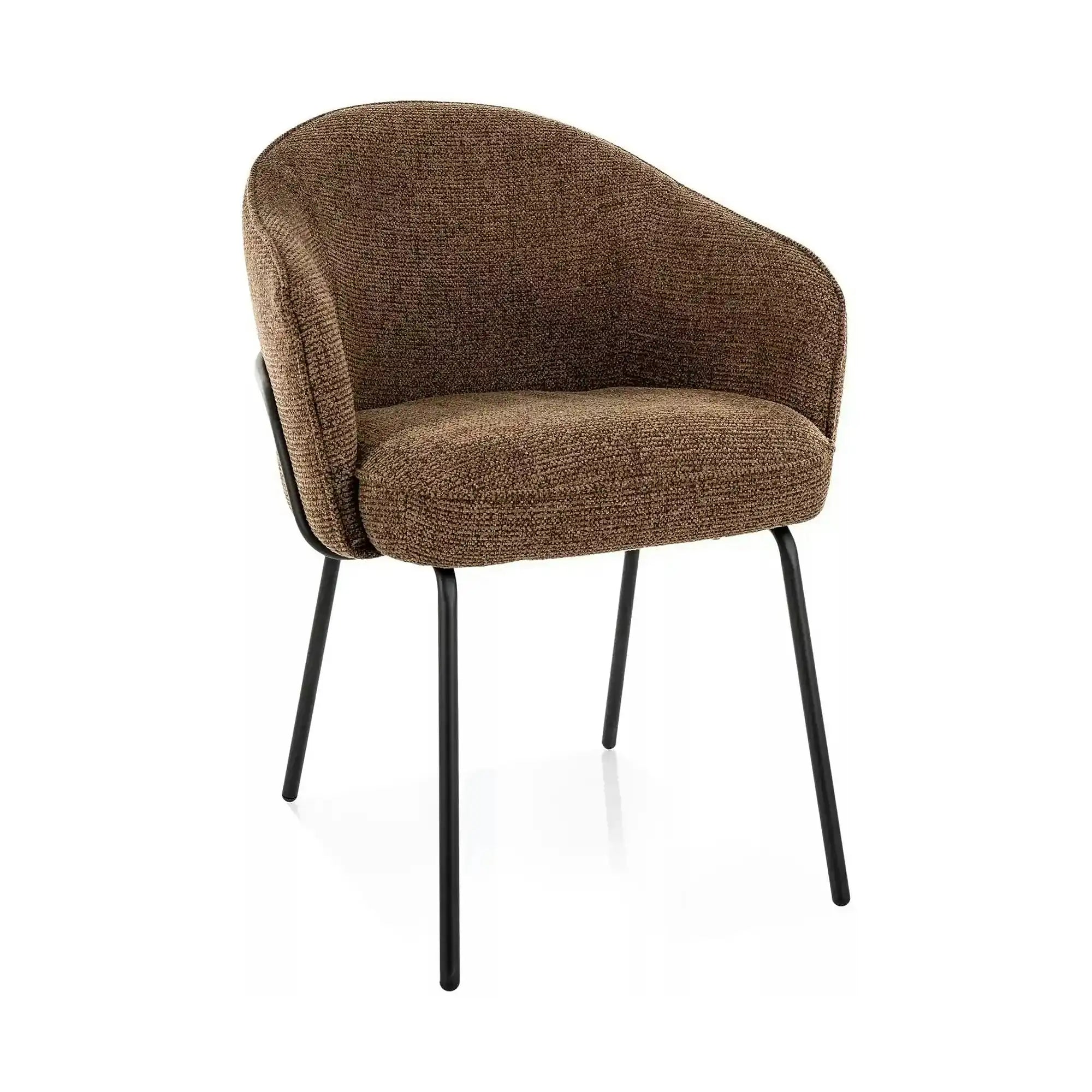 Scaun NAO, cappuccino/negru, stofă/metal, 60x46x82 cm