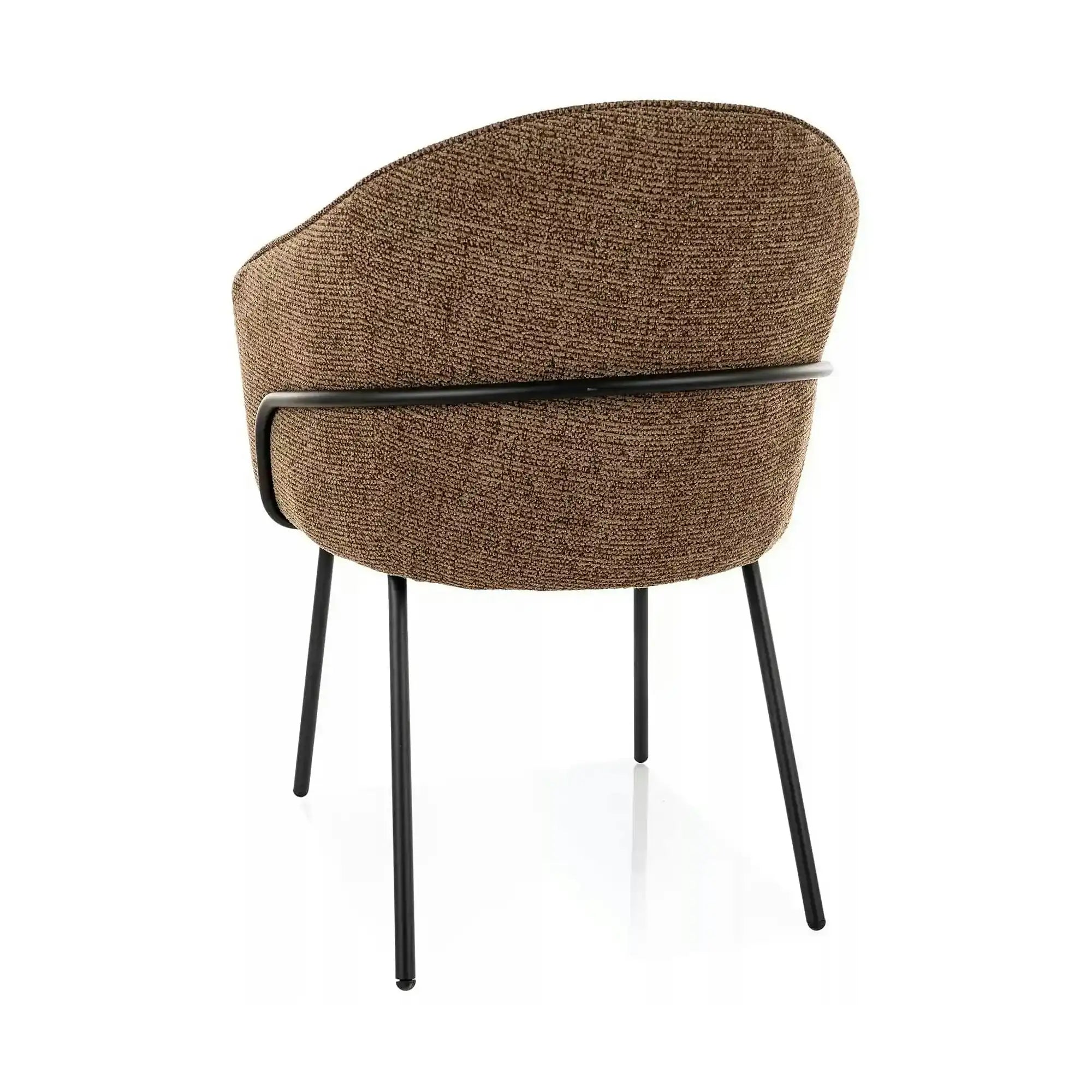 Scaun NAO, cappuccino/negru, stofă/metal, 60x46x82 cm