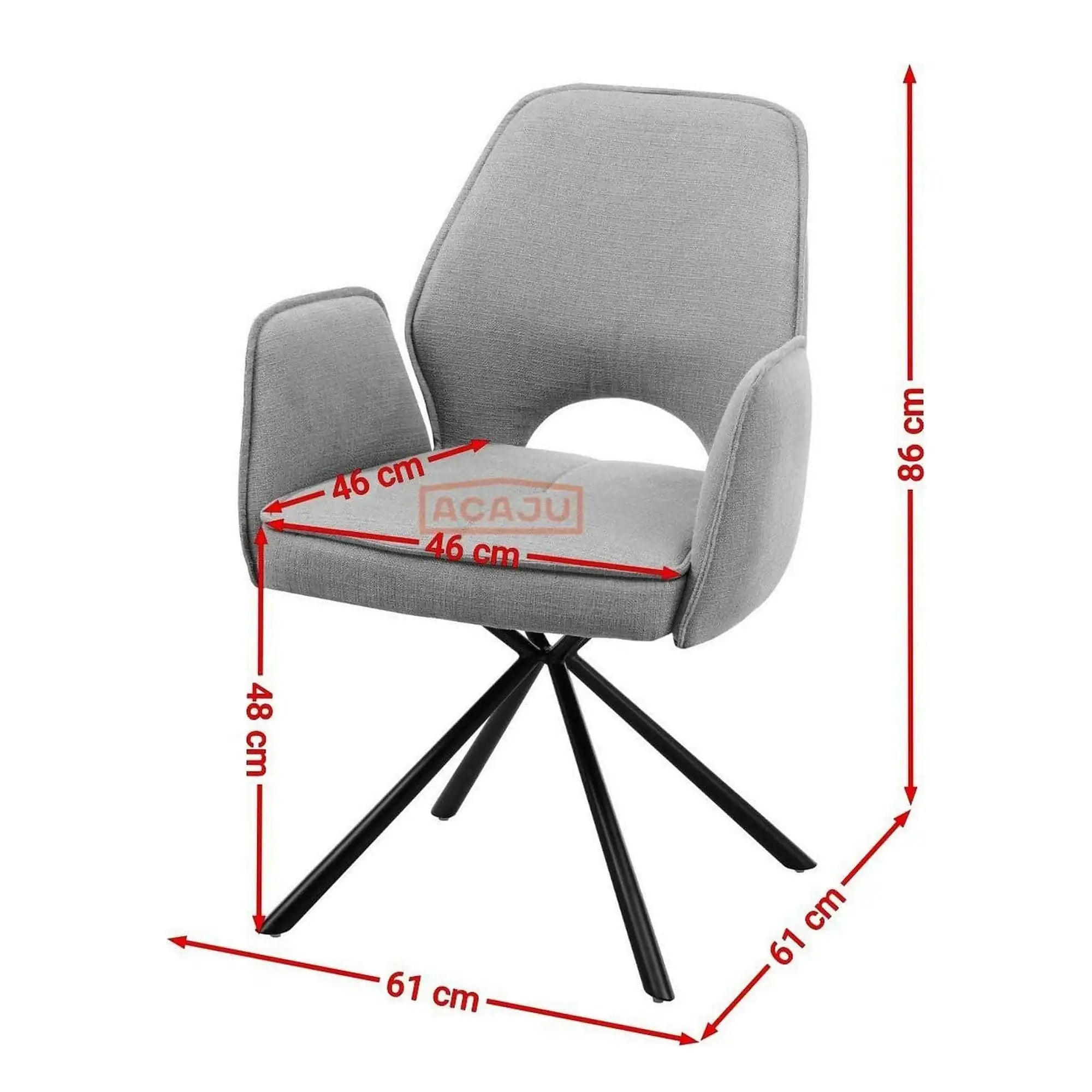 Scaun NELE structura metalica, gri, 61x61x48/86