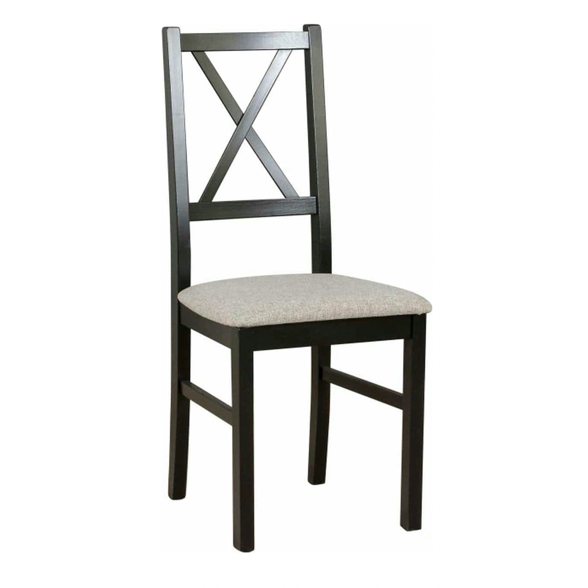 Scaun NILO 12, negru/gri - Higge 11, lemn de fag/stofa, 43x40x90 cm