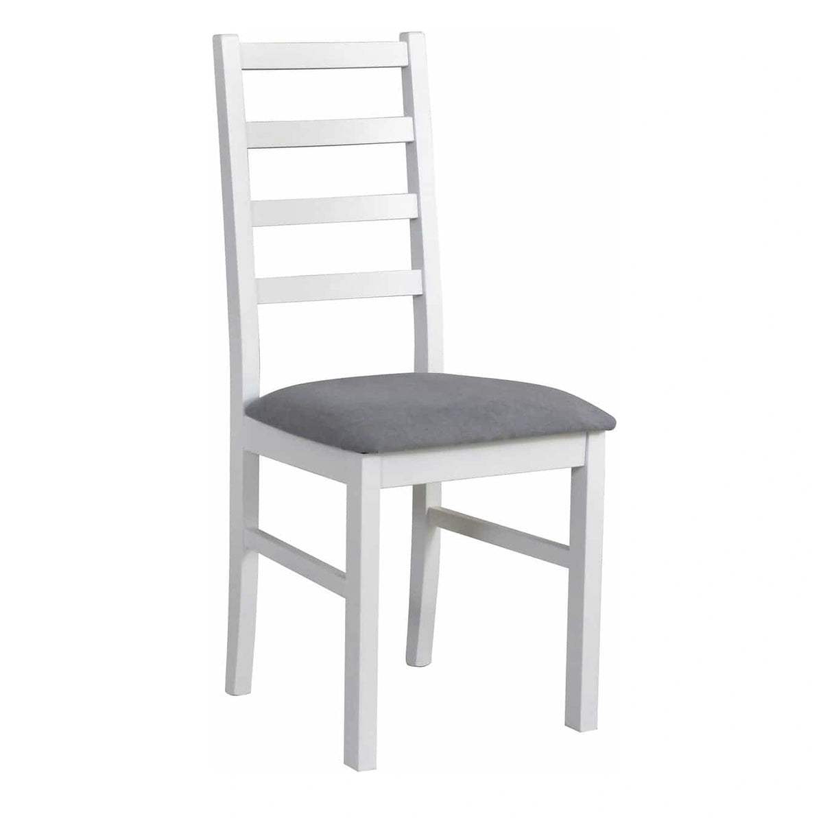 Scaun NILO 8, alb/gri - Riviera 91, lemn de fag/stofa catifelata, 43x40x94 cm