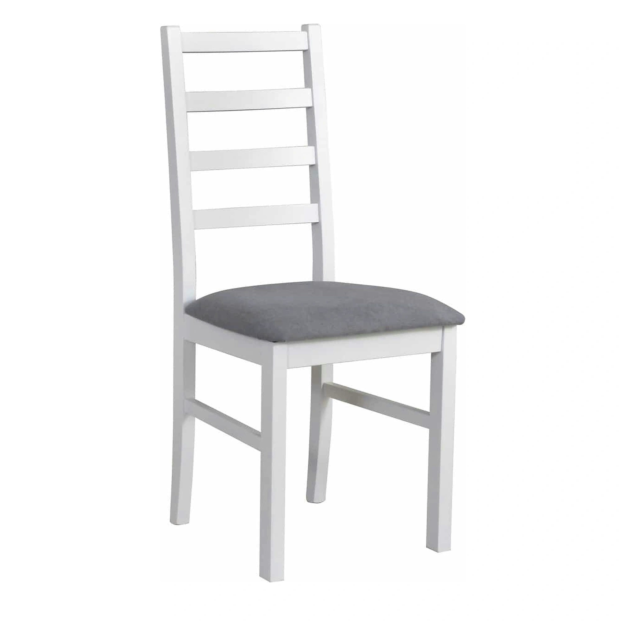 Scaun NILO 8, alb/gri - Riviera 91, lemn de fag/stofa catifelata, 43x40x94 cm