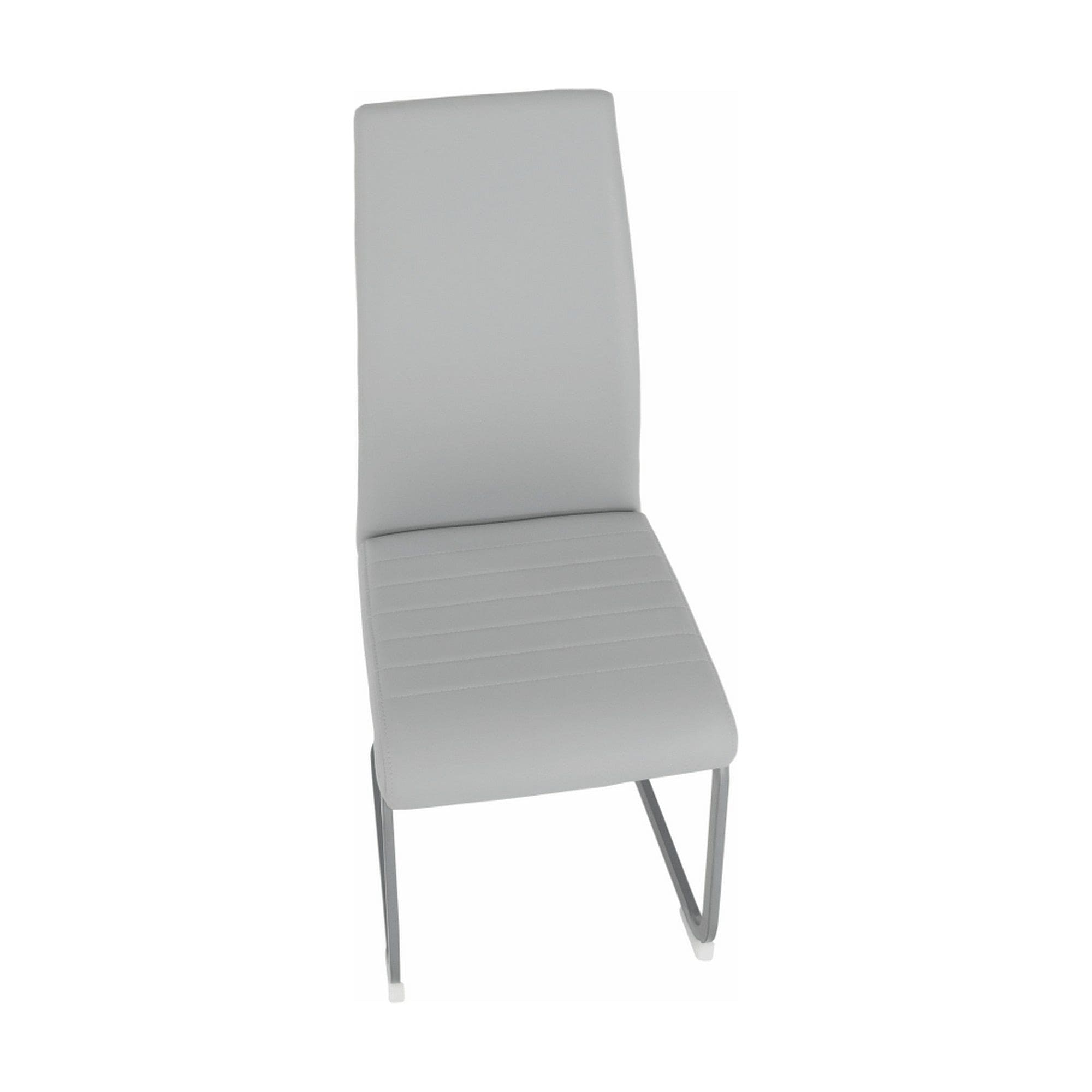 Scaun NOBATA, gri deschis, piele ecologica/metal, 42x56x99 cm