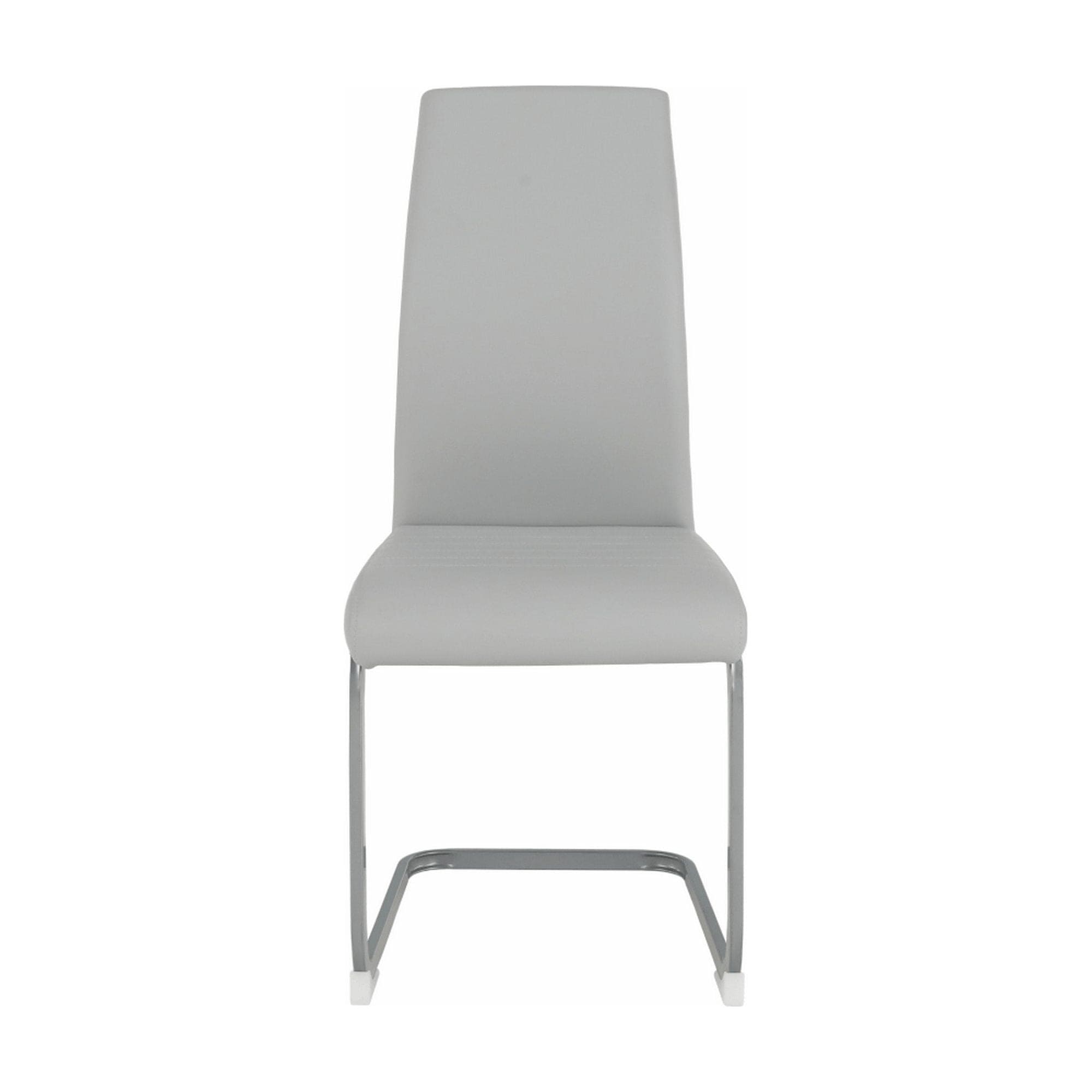 Scaun NOBATA, gri deschis, piele ecologica/metal, 42x56x99 cm