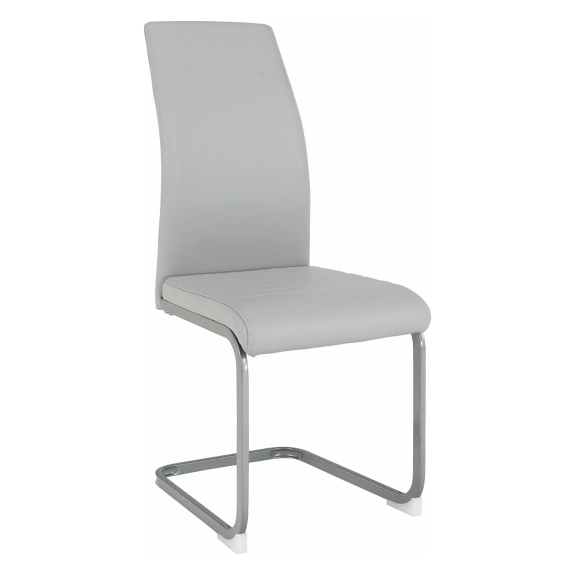 Scaun NOBATA, gri deschis, piele ecologica/metal, 42x56x99 cm