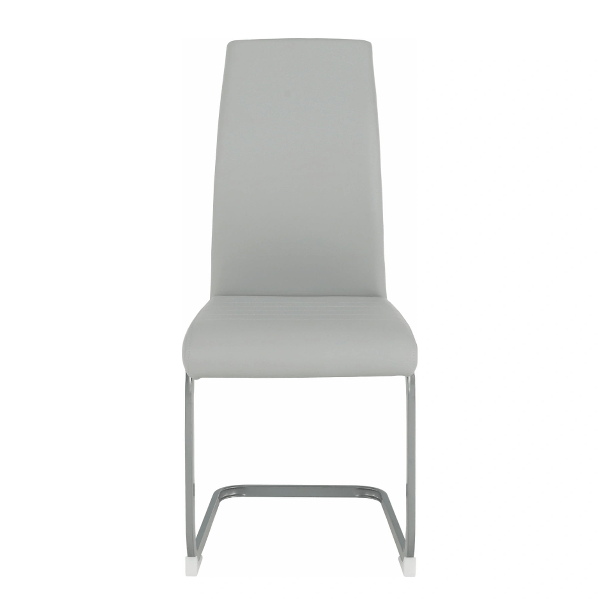 Scaun NOBATA, gri deschis, piele ecologica/metal, 42x56x99 cm