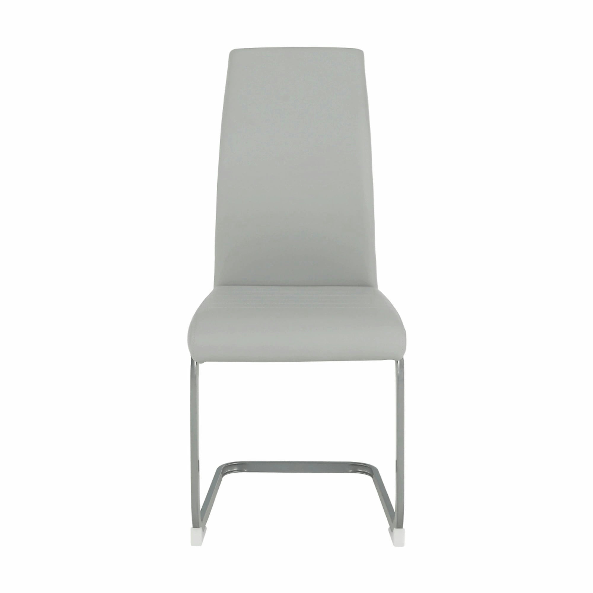 Scaun NOBATA, gri deschis, piele ecologica/metal, 42x56x99 cm