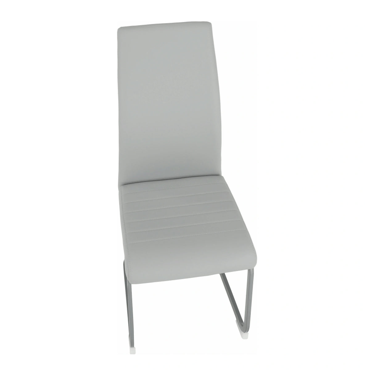 Scaun NOBATA, gri deschis, piele ecologica/metal, 42x56x99 cm