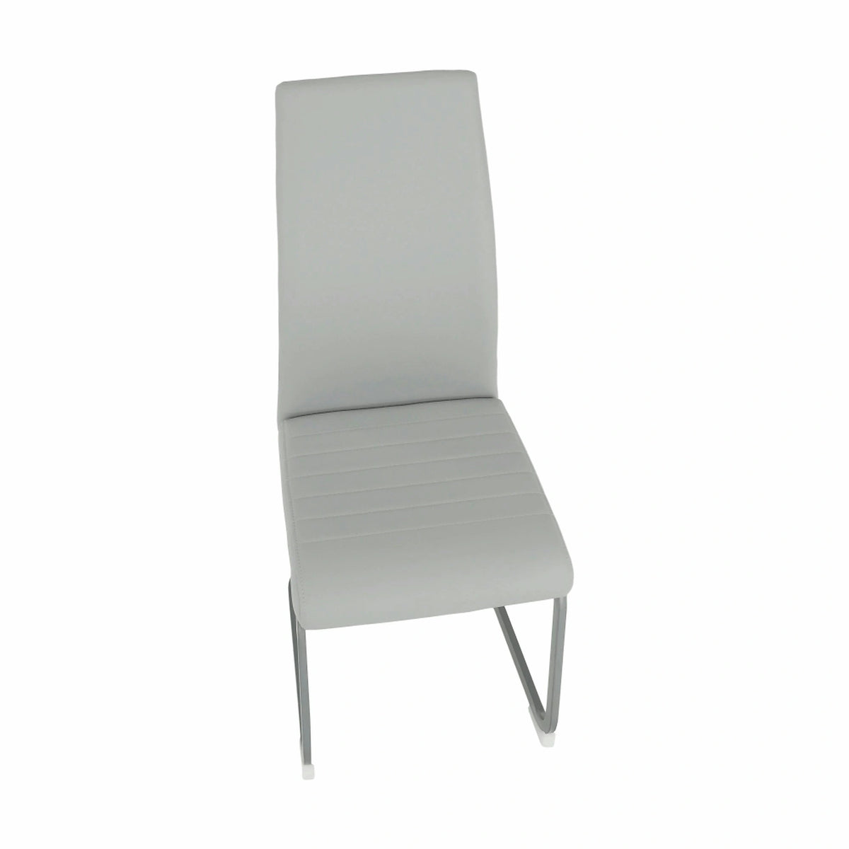 Scaun NOBATA, gri deschis, piele ecologica/metal, 42x56x99 cm