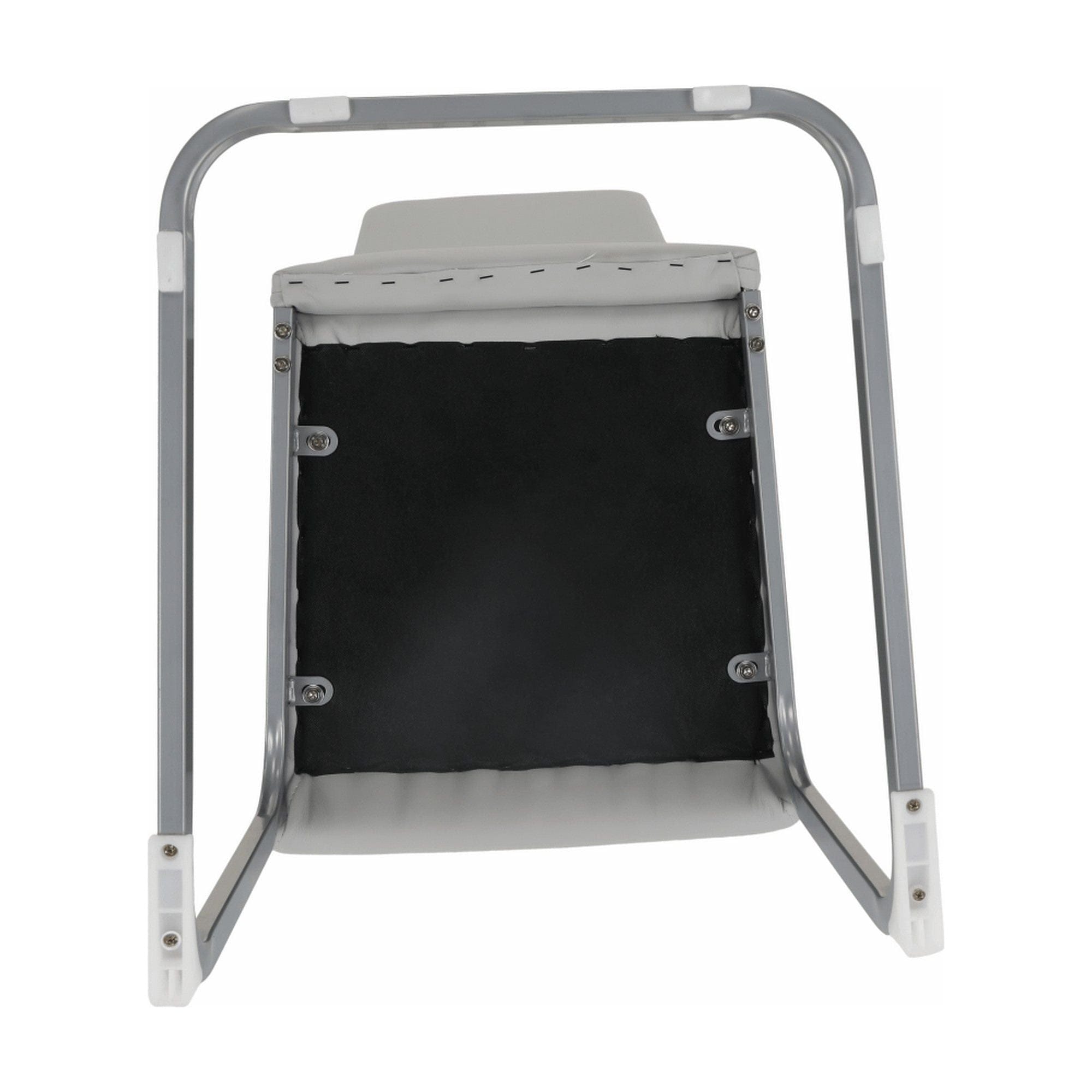 Scaun NOBATA, gri deschis, piele ecologica/metal, 42x56x99 cm