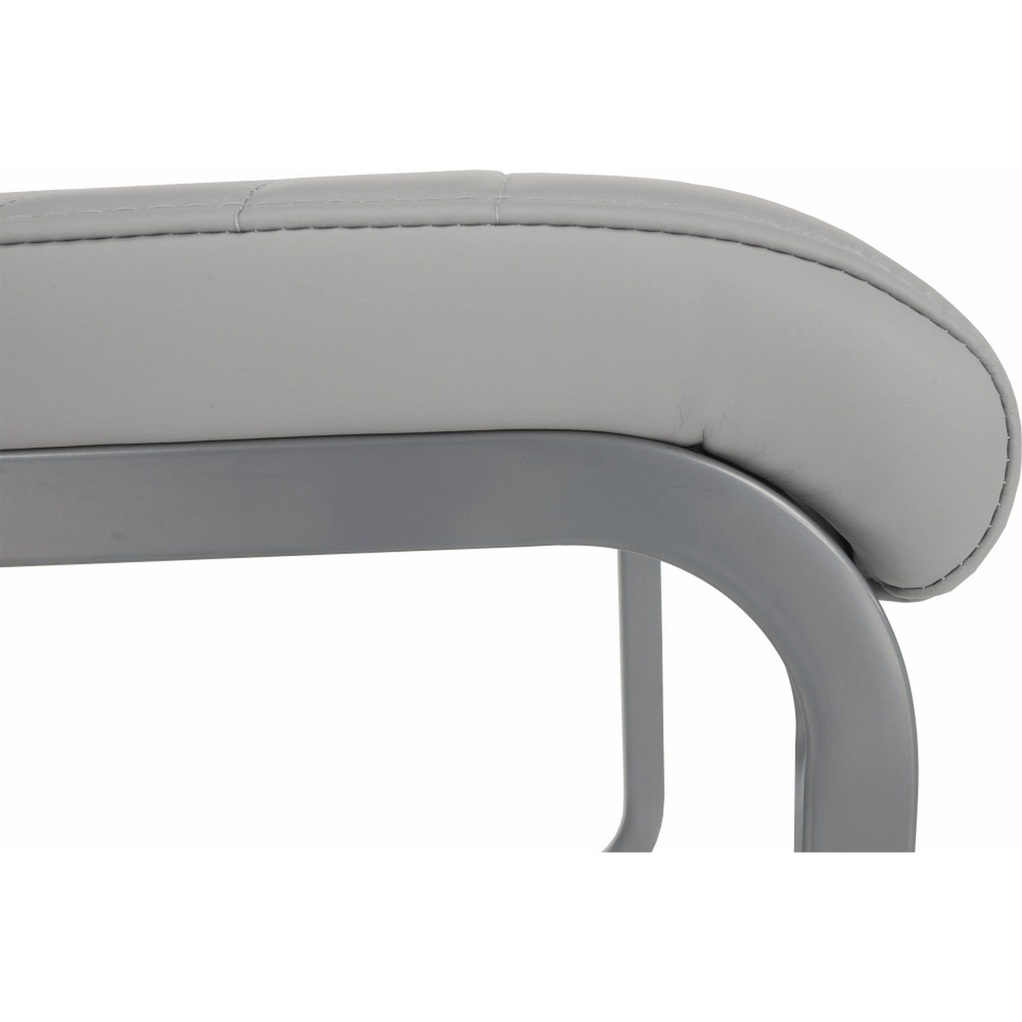 Scaun NOBATA, gri deschis, piele ecologica/metal, 42x56x99 cm