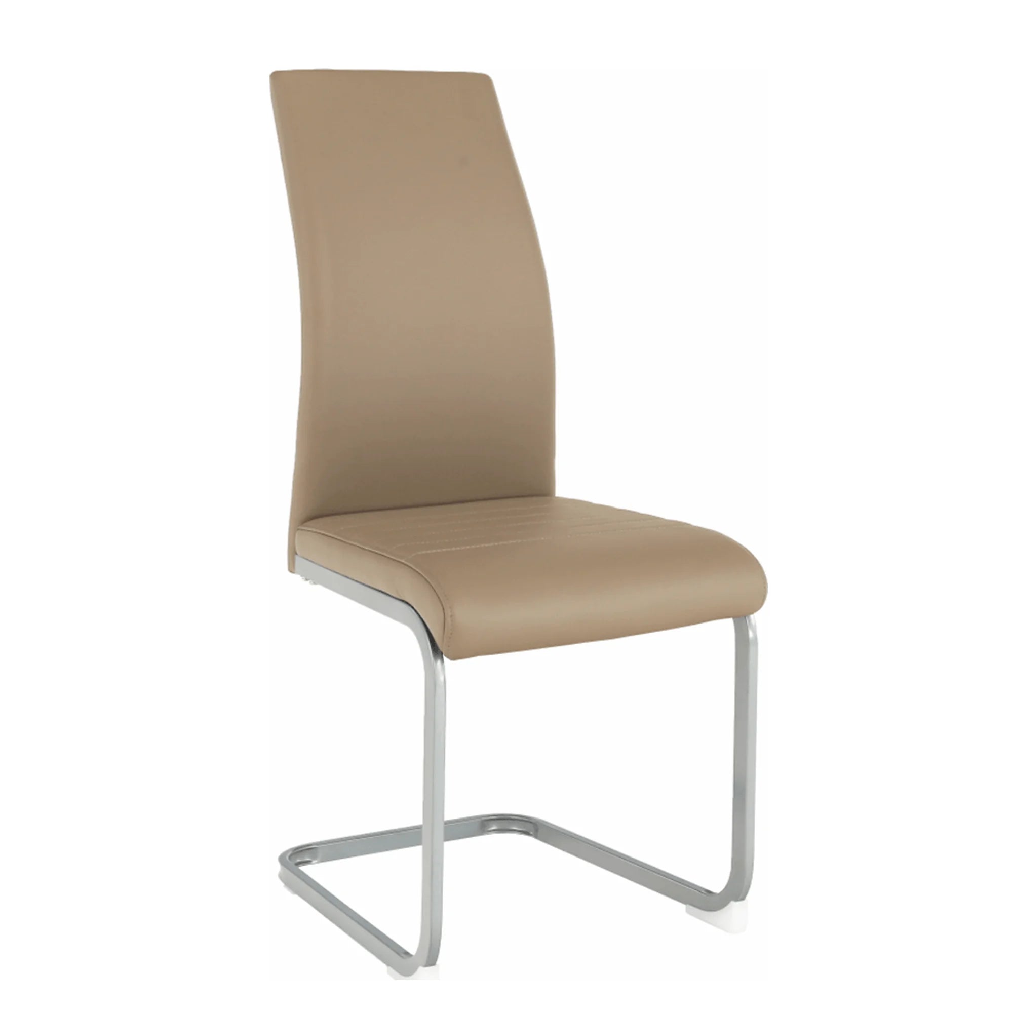 Scaun NOBATA, maro Taupe/gri, piele ecologica/metal, 42x56x99 cm