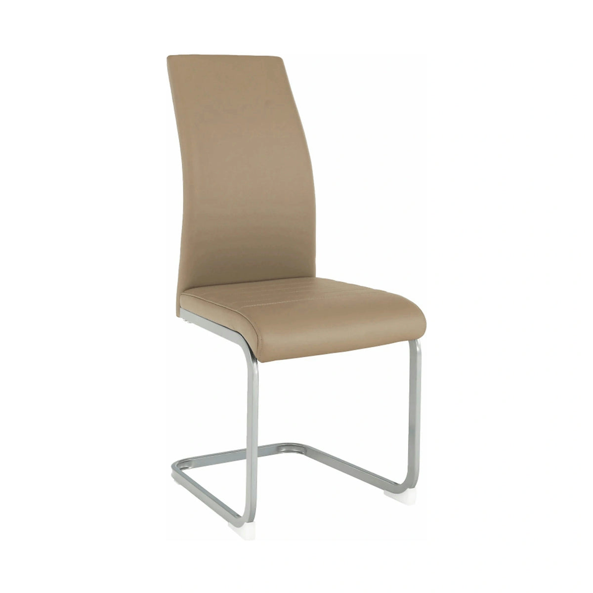 Scaun NOBATA, maro Taupe/gri, piele ecologica/metal, 42x56x99 cm