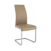 Scaun NOBATA, maro Taupe/gri, piele ecologica/metal, 42x56x99 cm