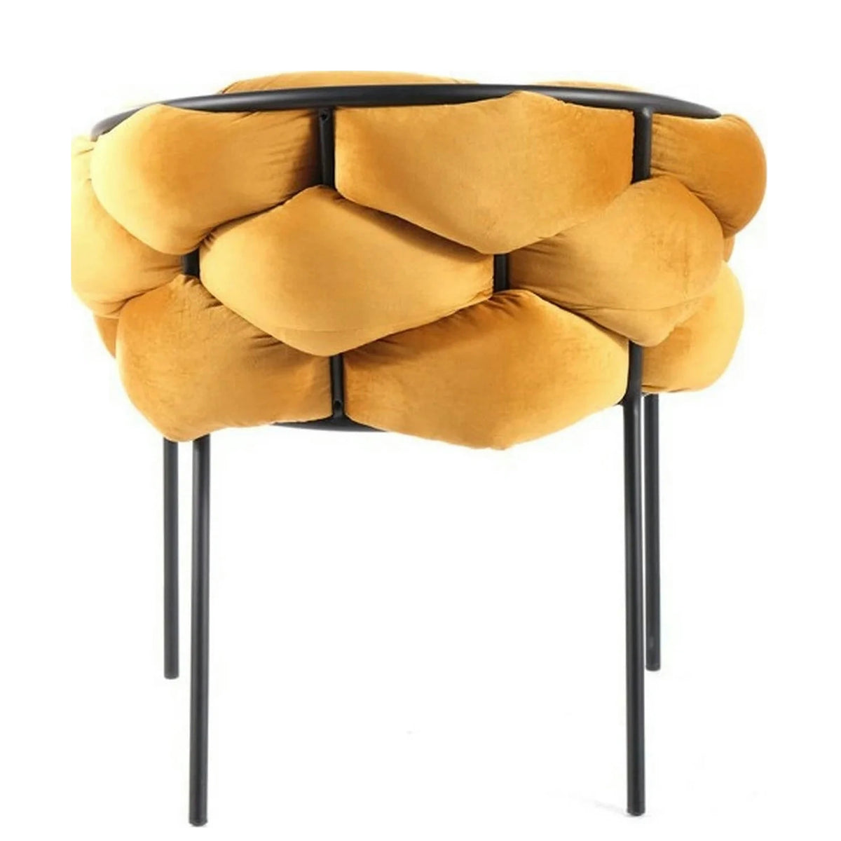Scaun NORTE, galben mustar/negru, stofa catifelata/metal, 76x40x75 cm