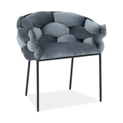 Scaun NORTE, gri/negru,  stofa catifelata/metal, 76x40x75 cm