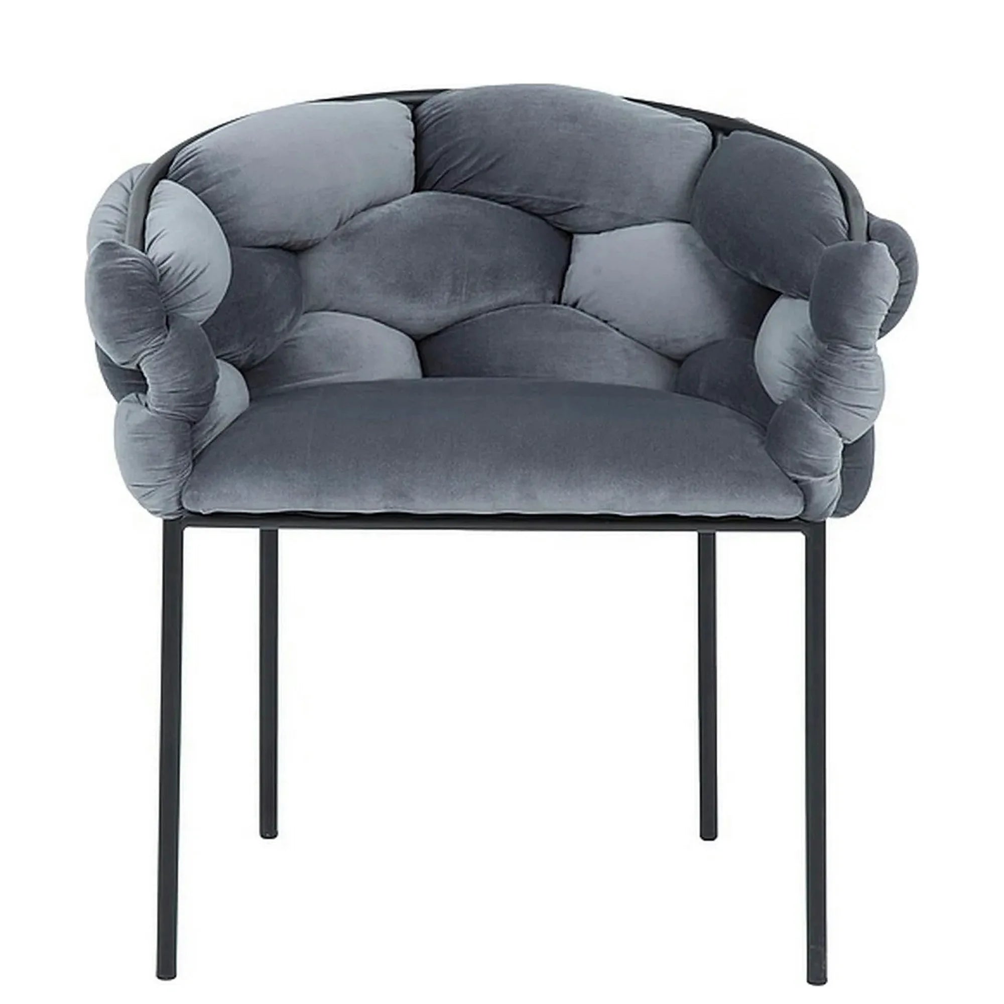 Scaun NORTE, gri/negru,  stofa catifelata/metal, 76x40x75 cm
