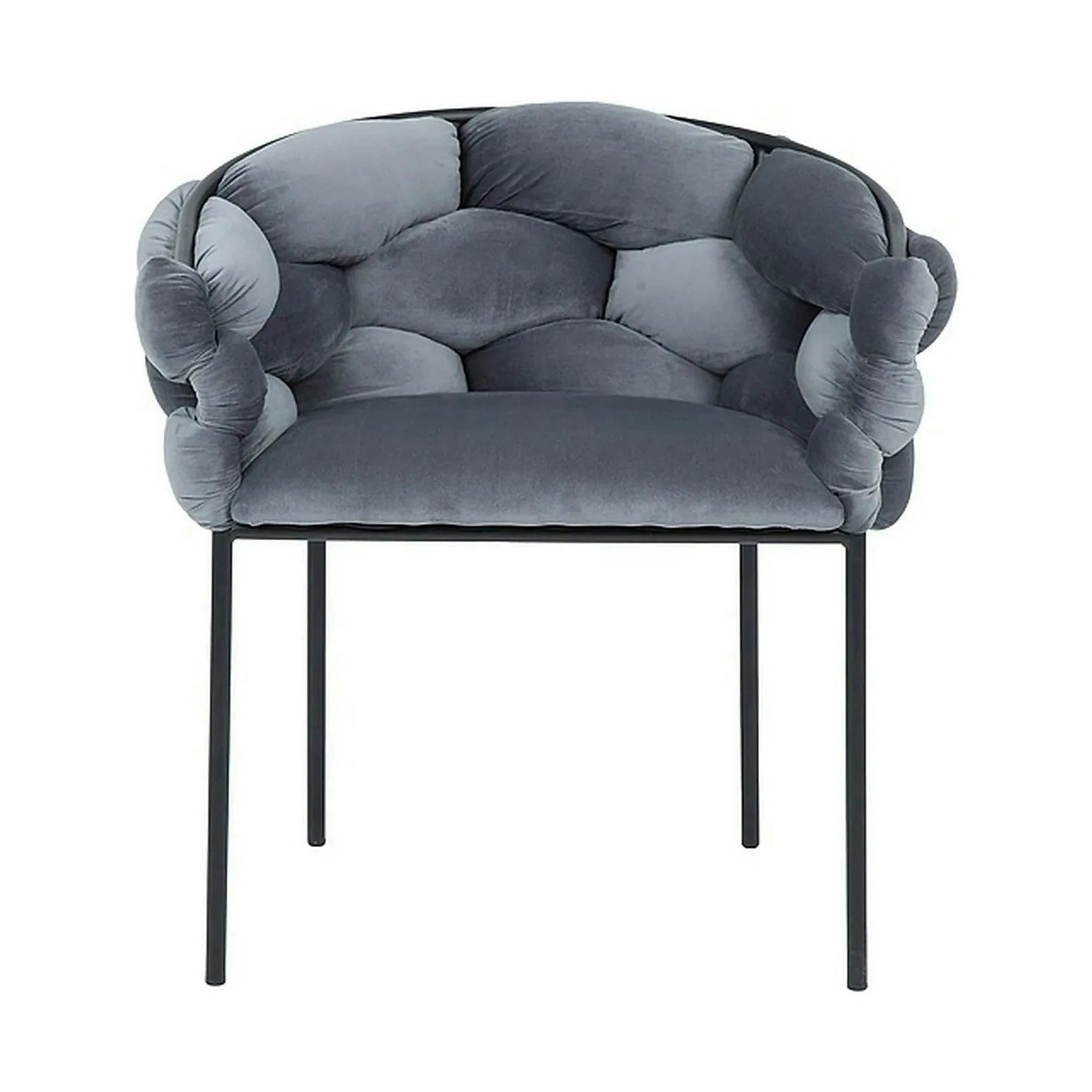 Scaun NORTE, gri/negru,  stofa catifelata/metal, 76x40x75 cm