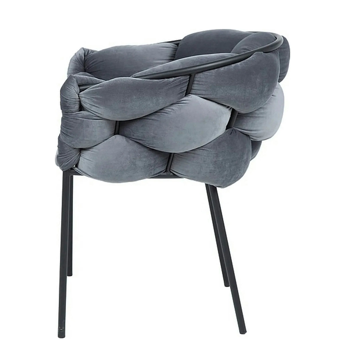Scaun NORTE, gri/negru,  stofa catifelata/metal, 76x40x75 cm