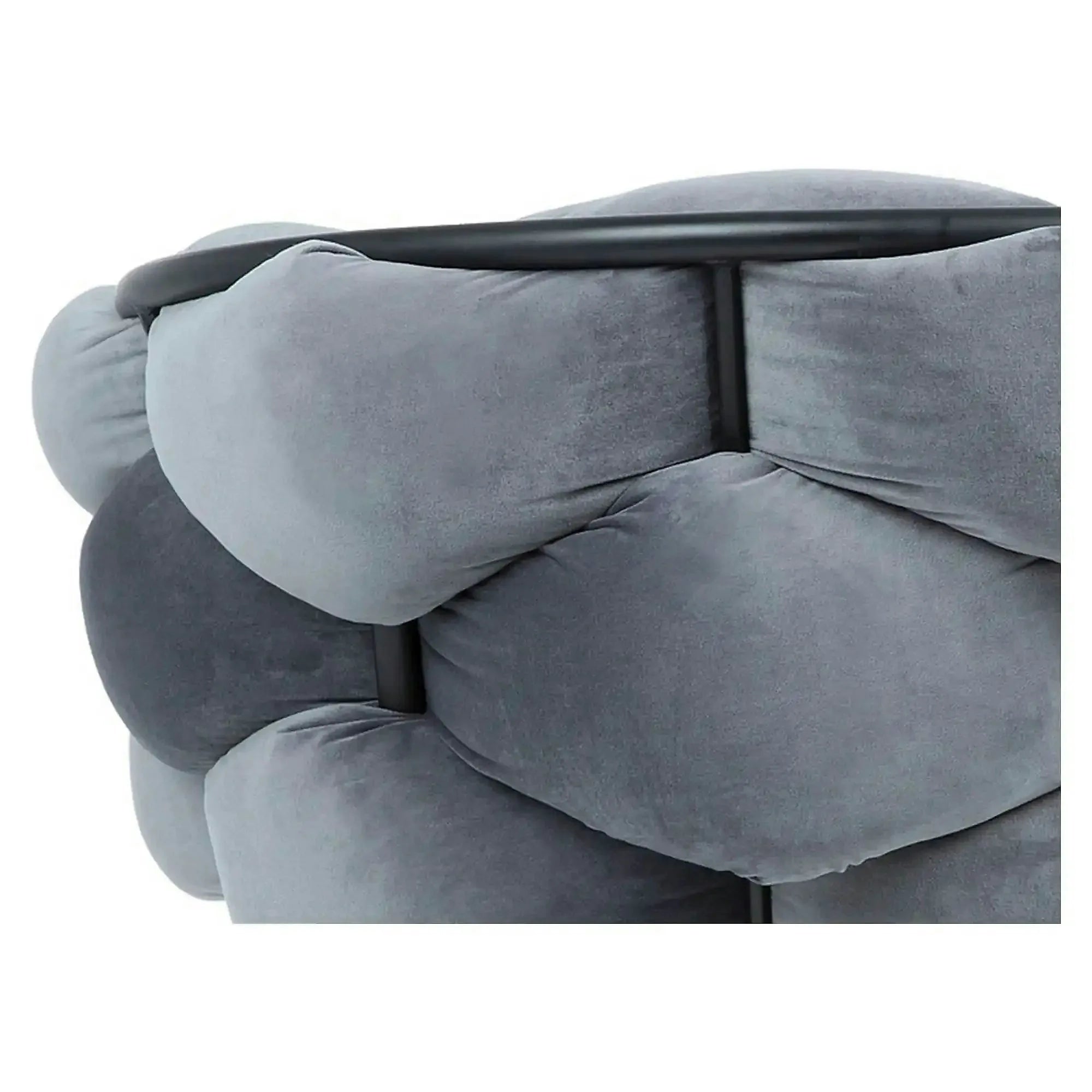 Scaun NORTE, gri/negru,  stofa catifelata/metal, 76x40x75 cm