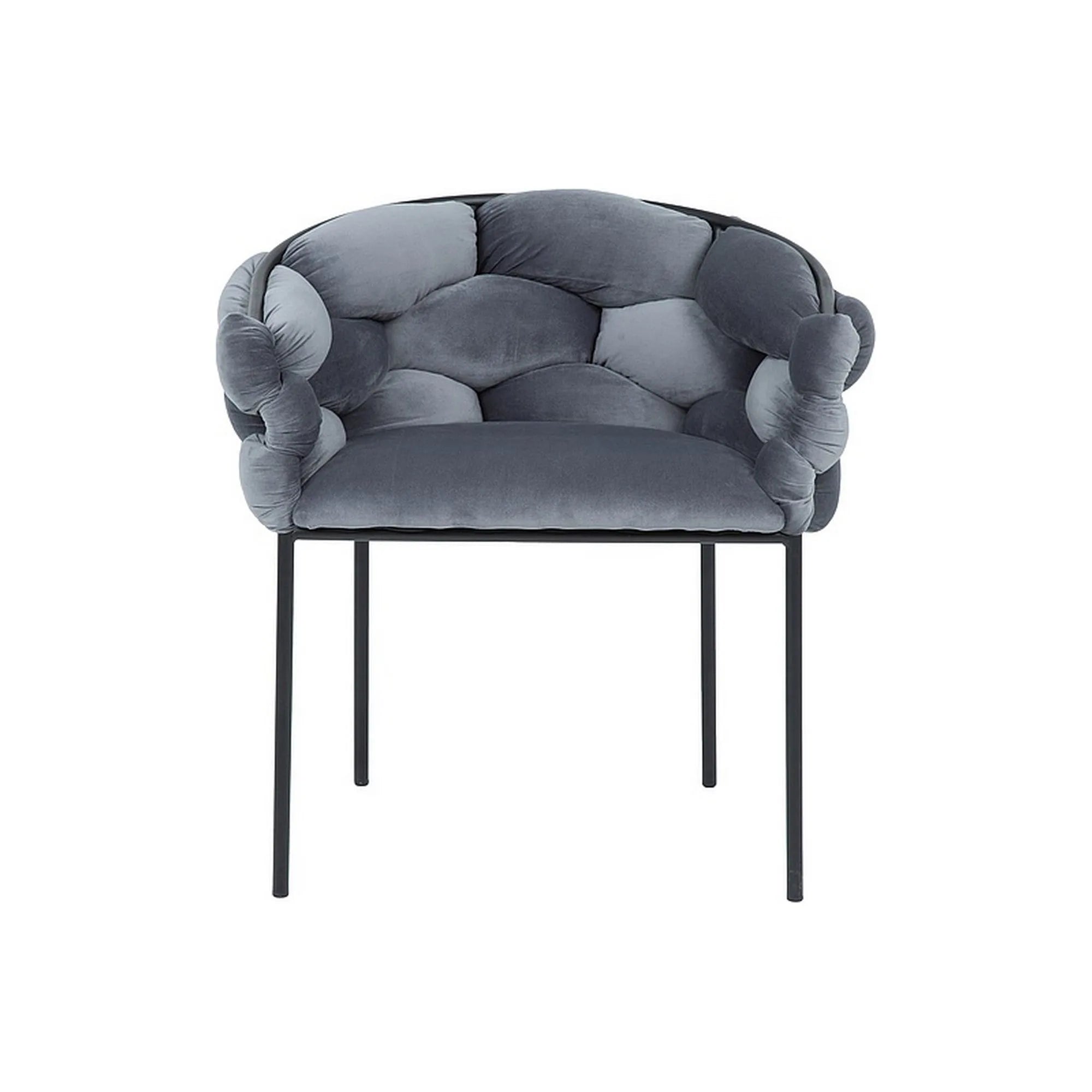 Scaun NORTE, gri/negru,  stofa catifelata/metal, 76x40x75 cm