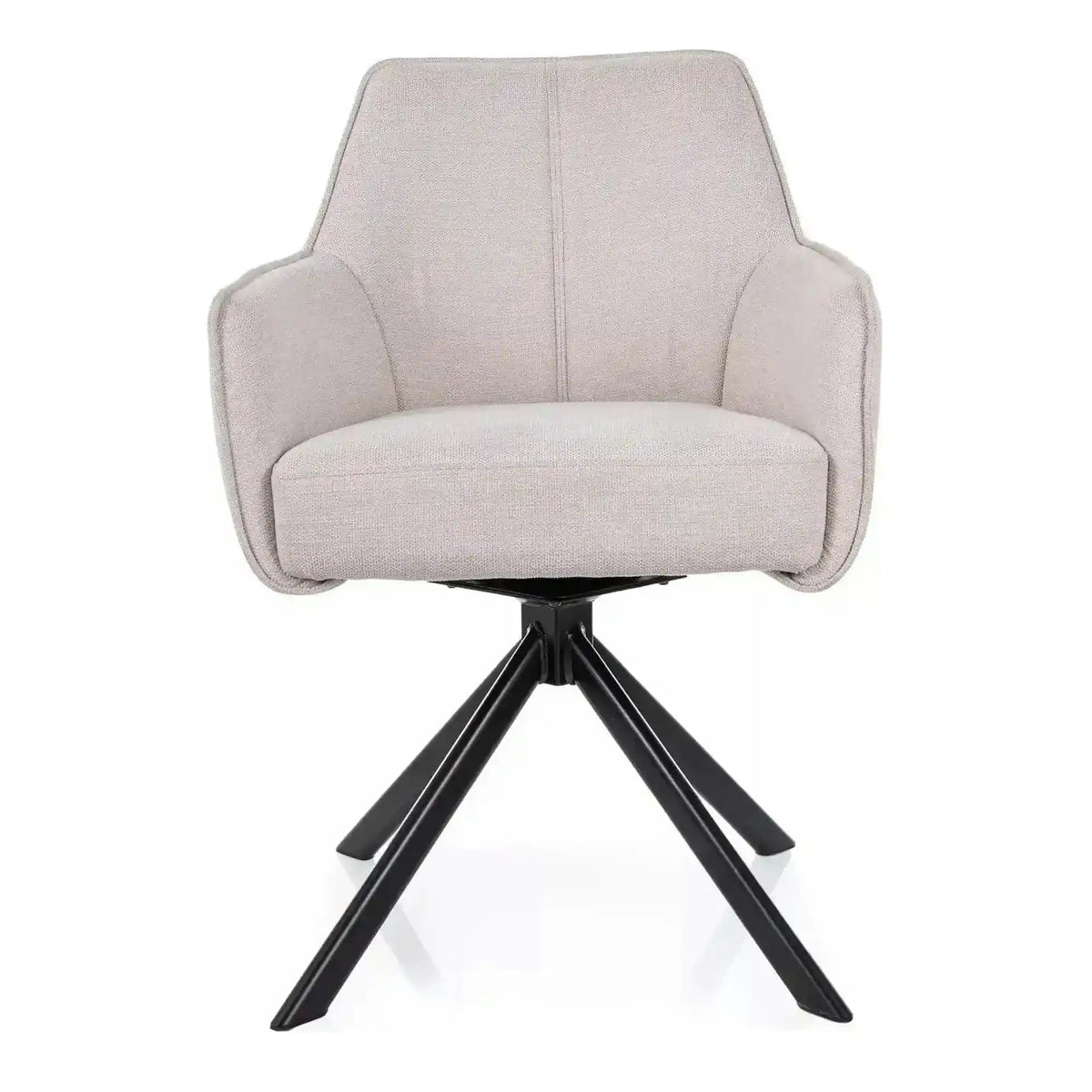 Scaun NOTTI, bej deschis/negru, stofa clasica/metal, 55x62x83 cm