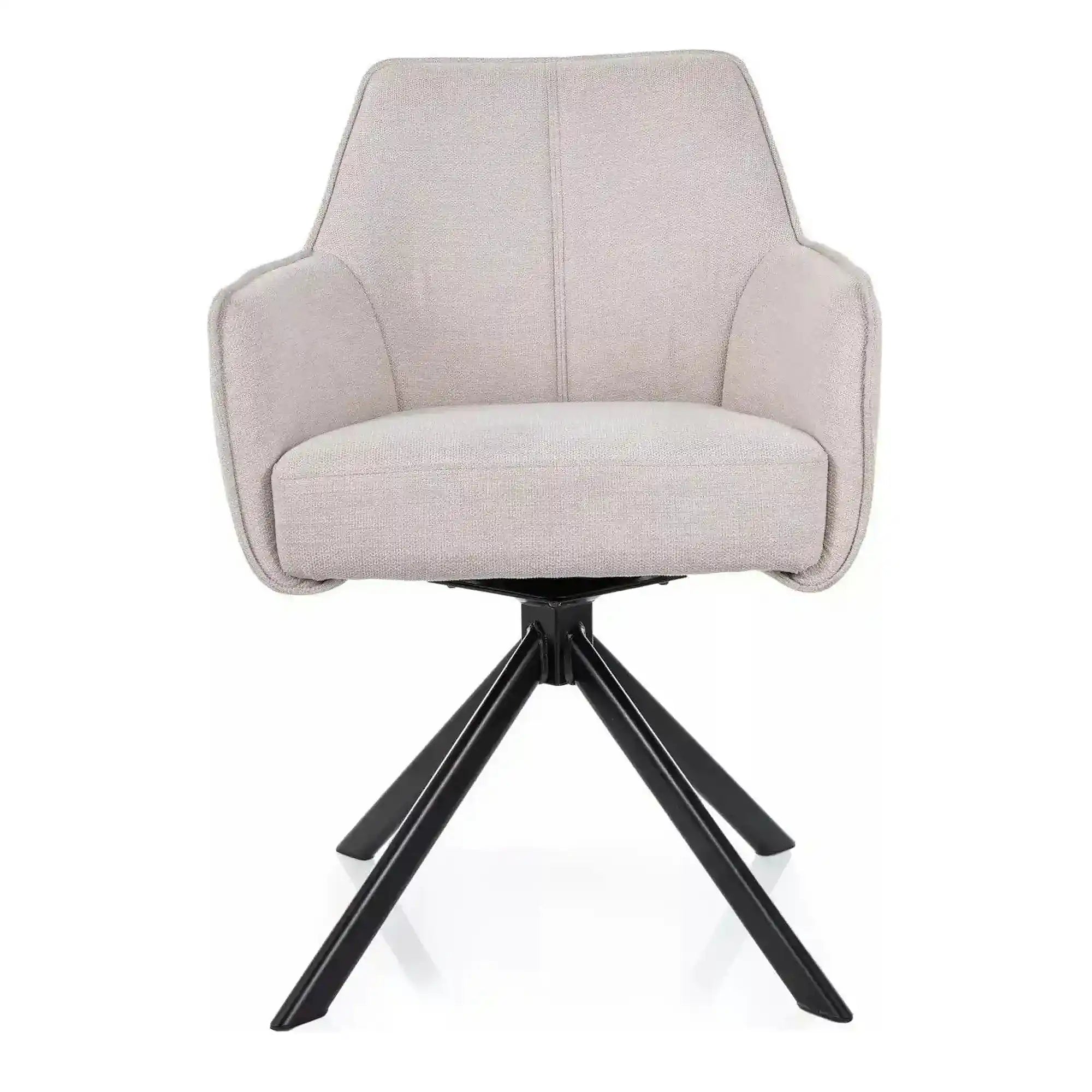 Scaun NOTTI, bej deschis/negru, stofa clasica/metal, 55x62x83 cm