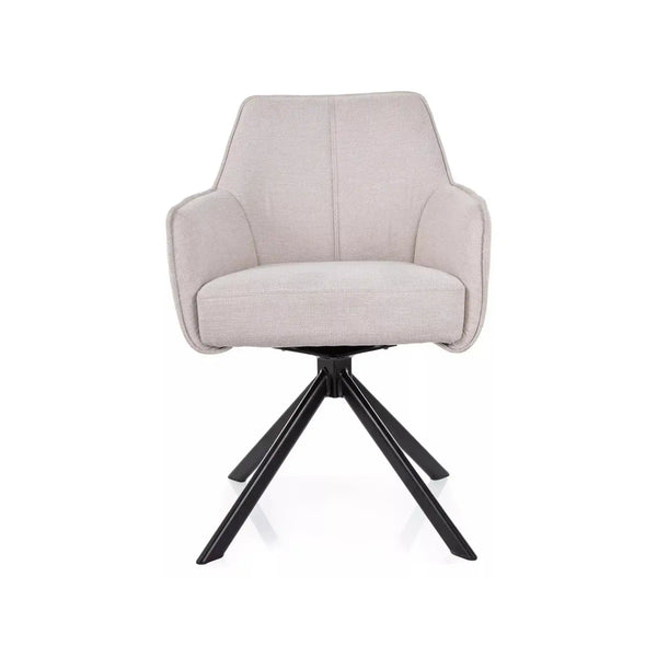 Scaun NOTTI, bej deschis/negru, stofa clasica/metal, 55x62x83 cm