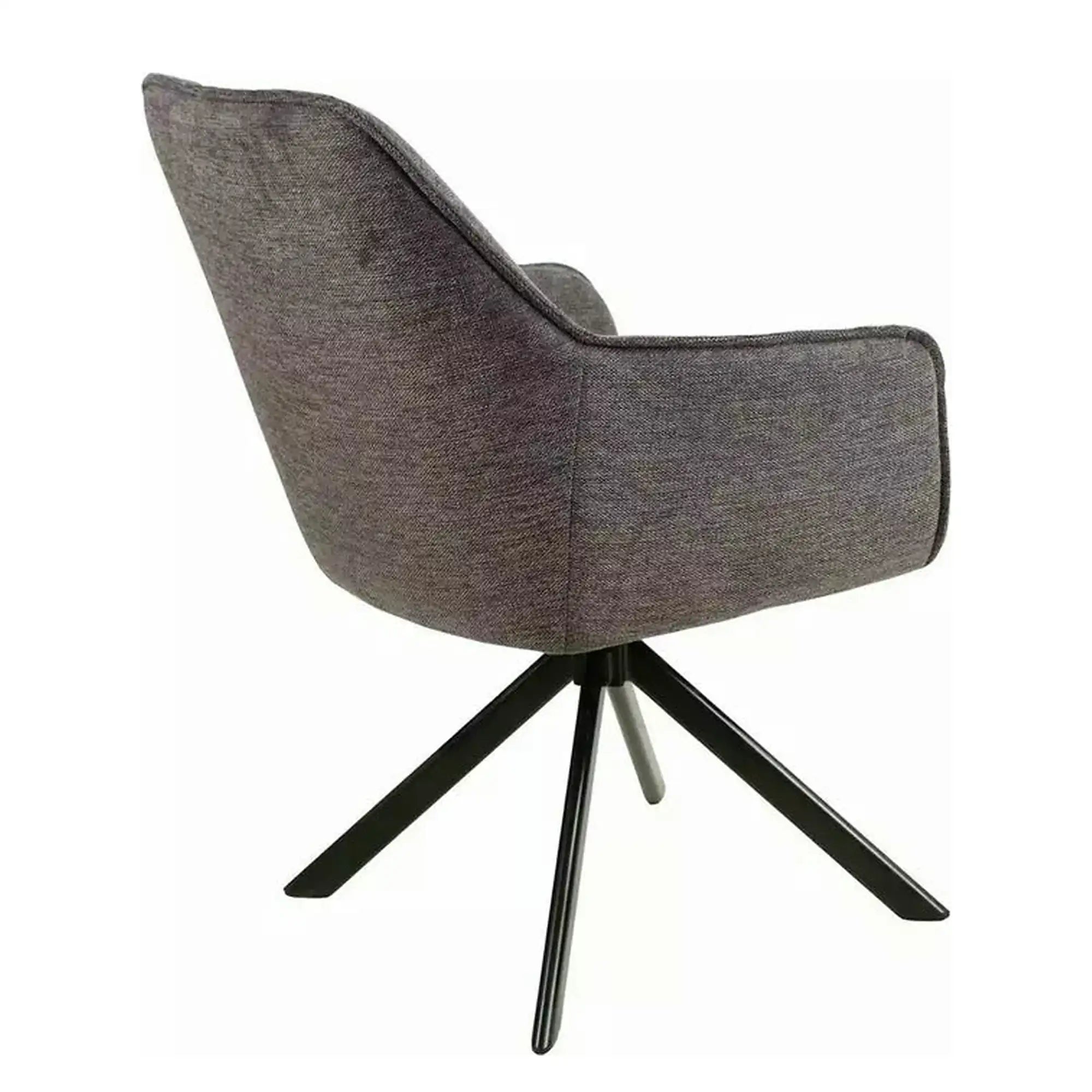 Scaun NOTTI, gri inchis/negru, stofa clasica/metal, 55x45x83 cm