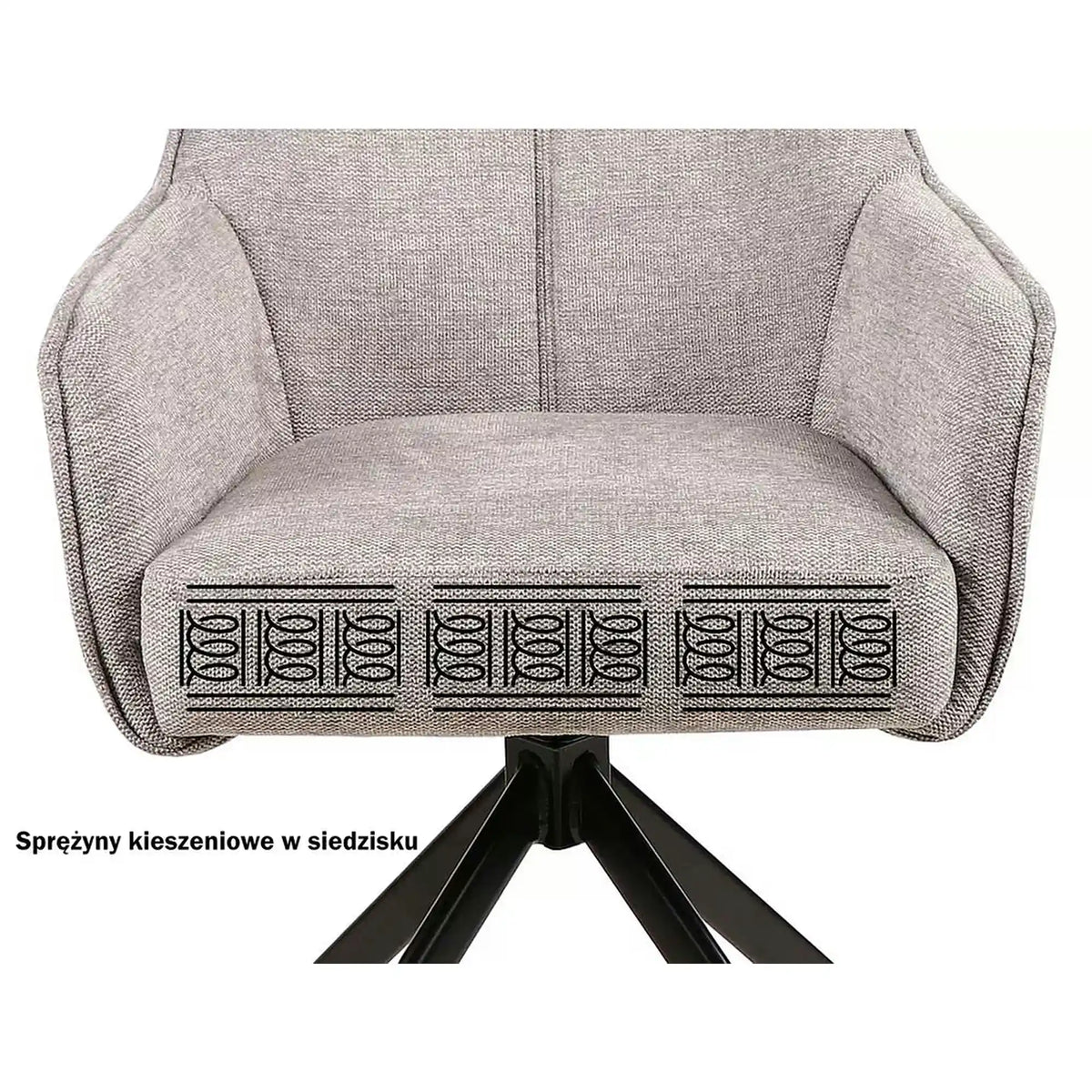 Scaun NOTTI, gri/negru, stofa clasica/metal, 55x45x83 cm