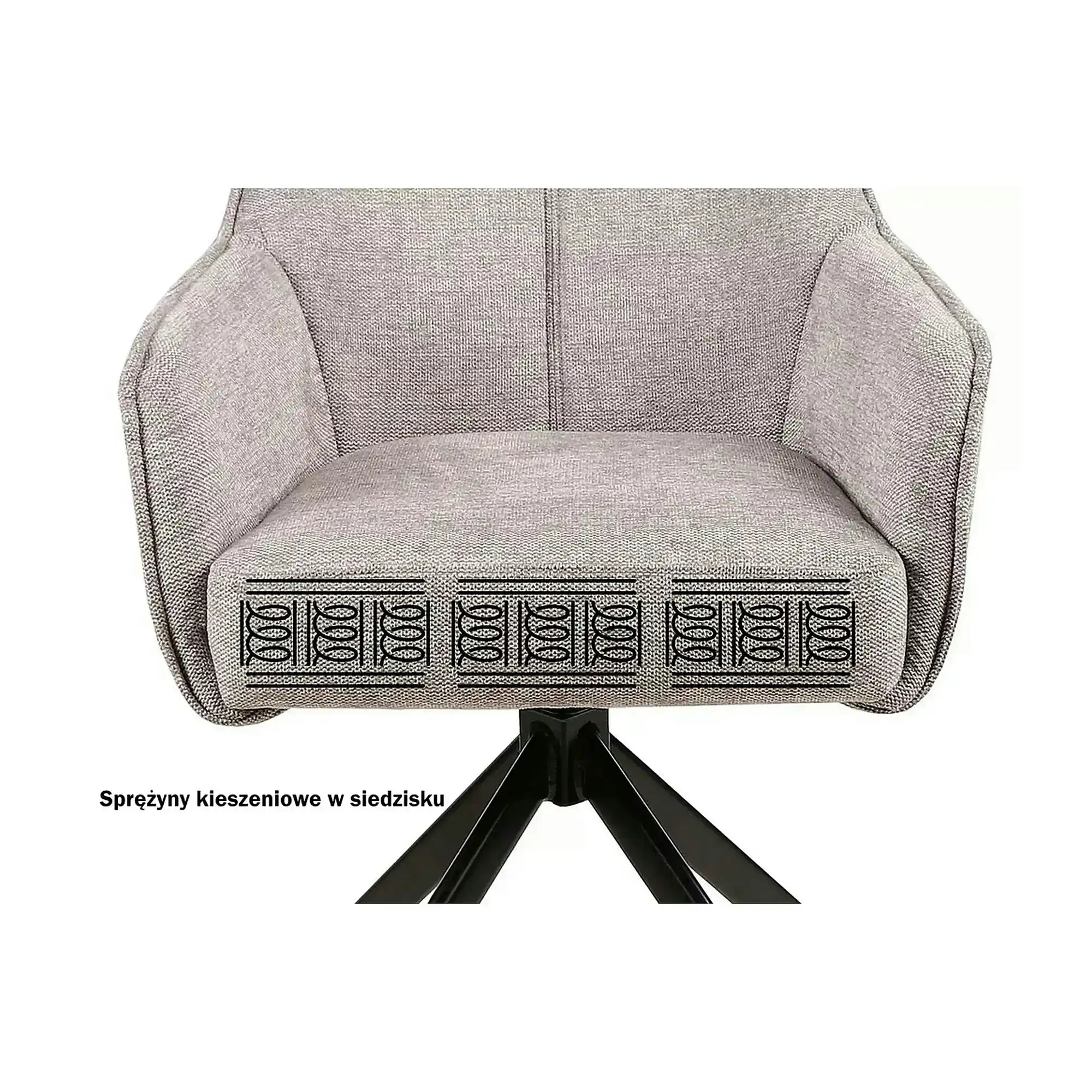 Scaun NOTTI, verde maslin/negru, stofa clasica/metal, 55x45x83 cm