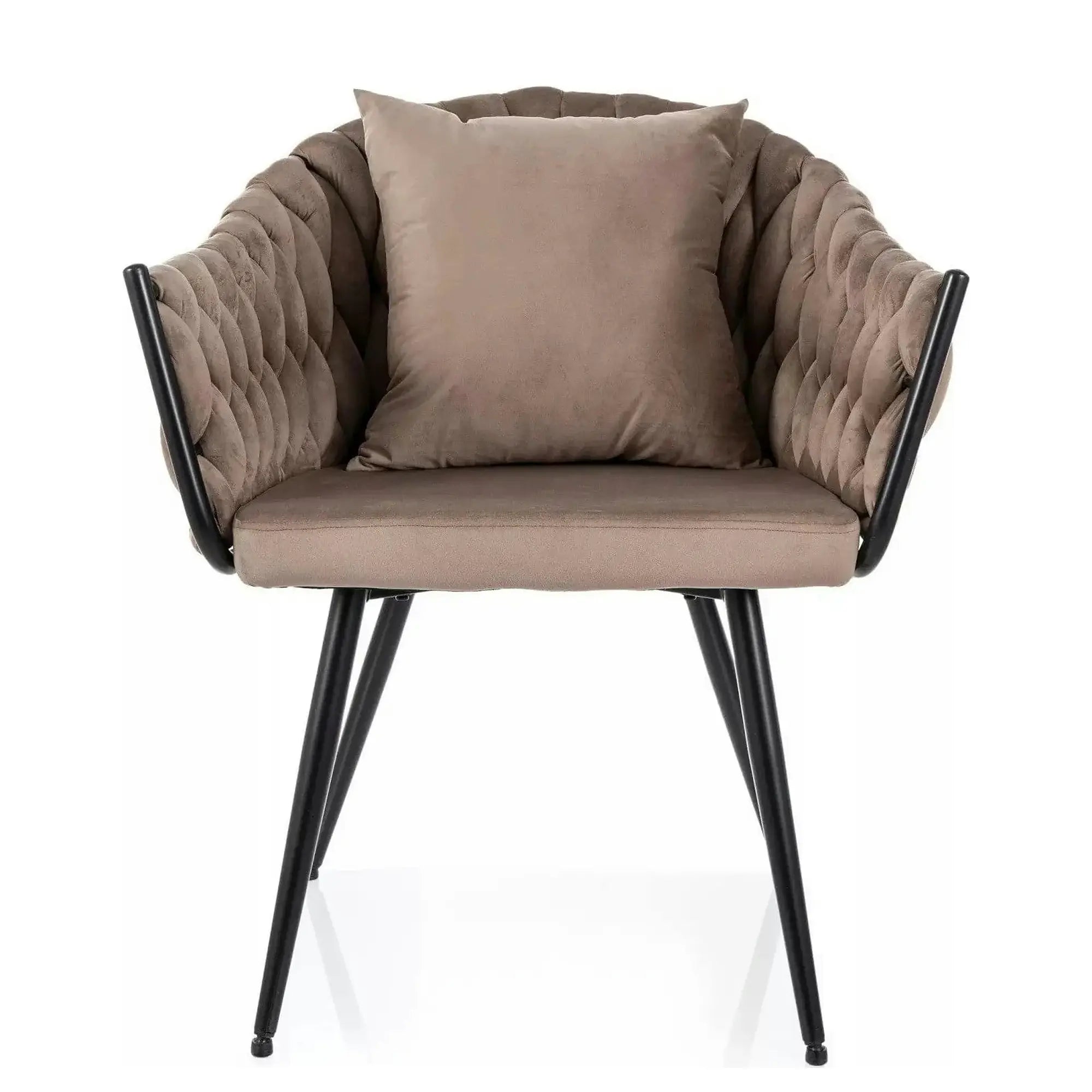 Scaun NUVO, bej inchis - Bluvel 40, stofa catifelata/metal, 62x47x86 cm