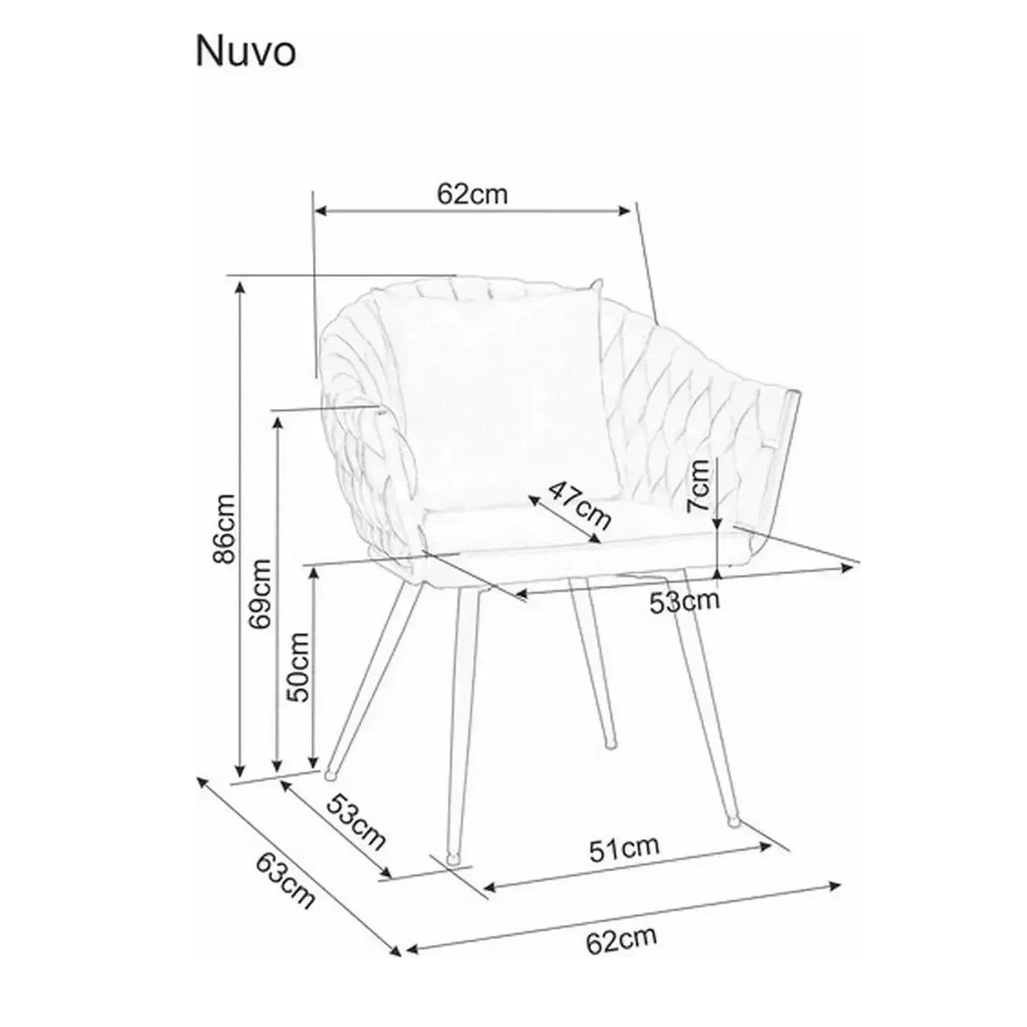Scaun NUVO, bej inchis - Bluvel 40, stofa catifelata/metal, 62x47x86 cm
