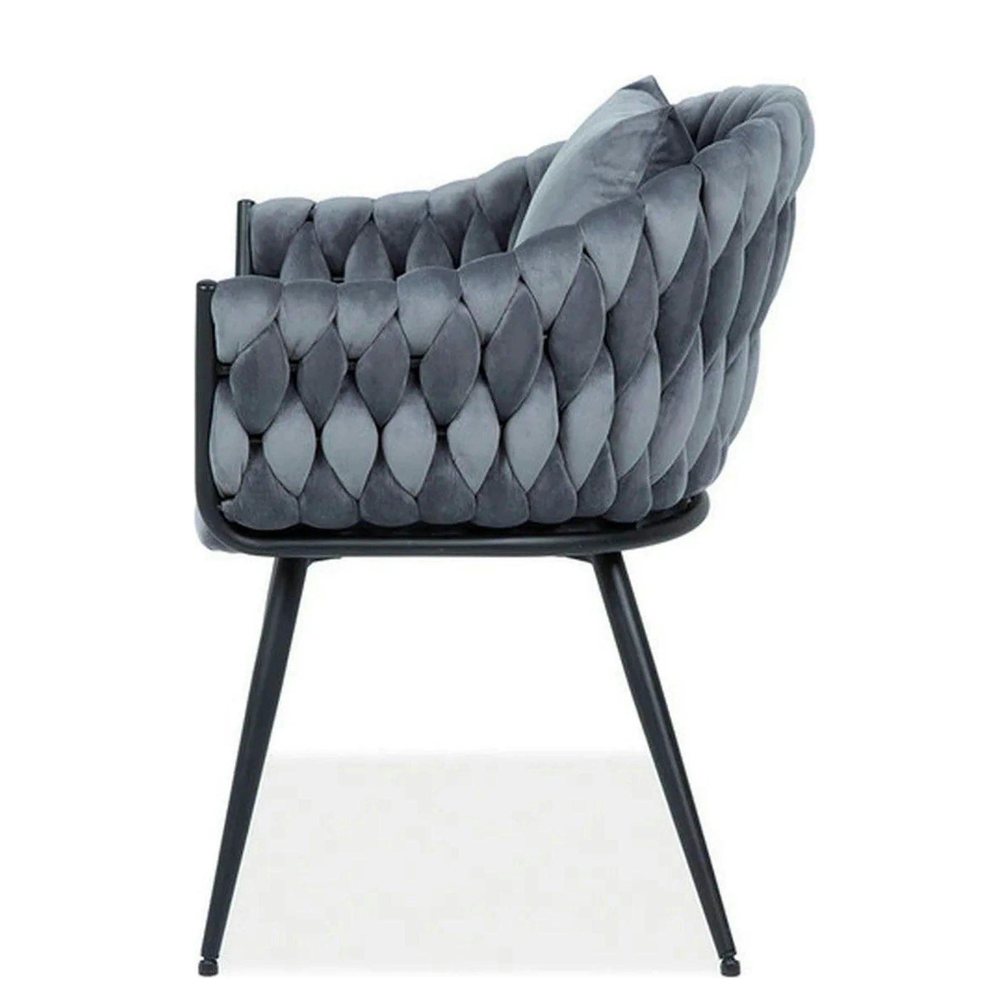 Scaun NUVO, gri/negru, stofa catifelata,metal, 62x47x86 cm