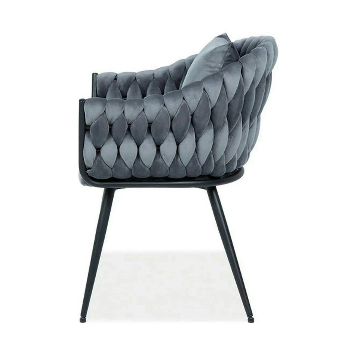 Scaun NUVO, gri/negru, stofa catifelata,metal, 62x47x86 cm