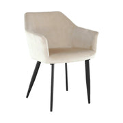 Scaun ODOVEL, bej/negru, tesatura/metal, 56x63x82 cm