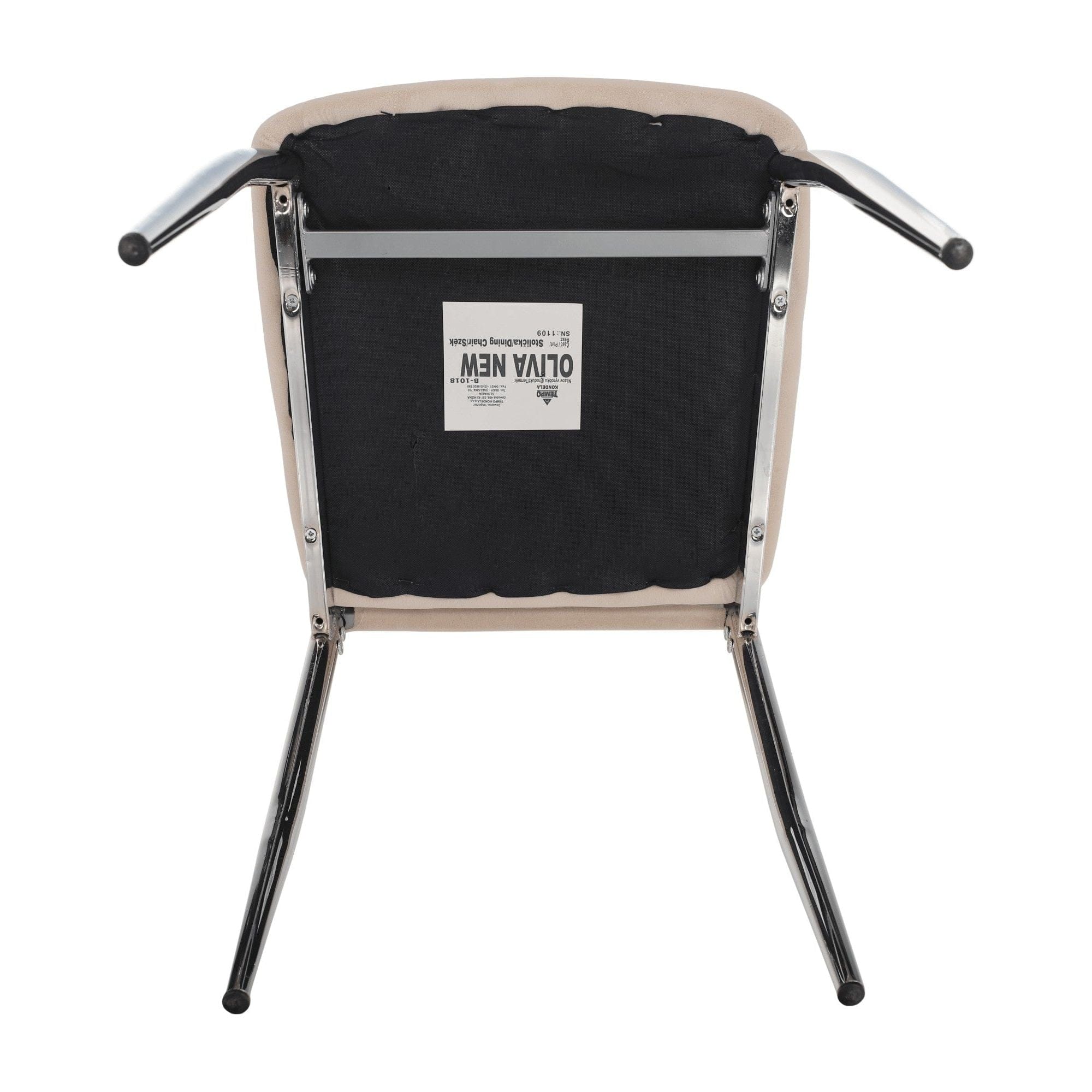 Scaun OLIVA NEW, bej/crom, stofa catifelata/metal, 42x52x97 cm