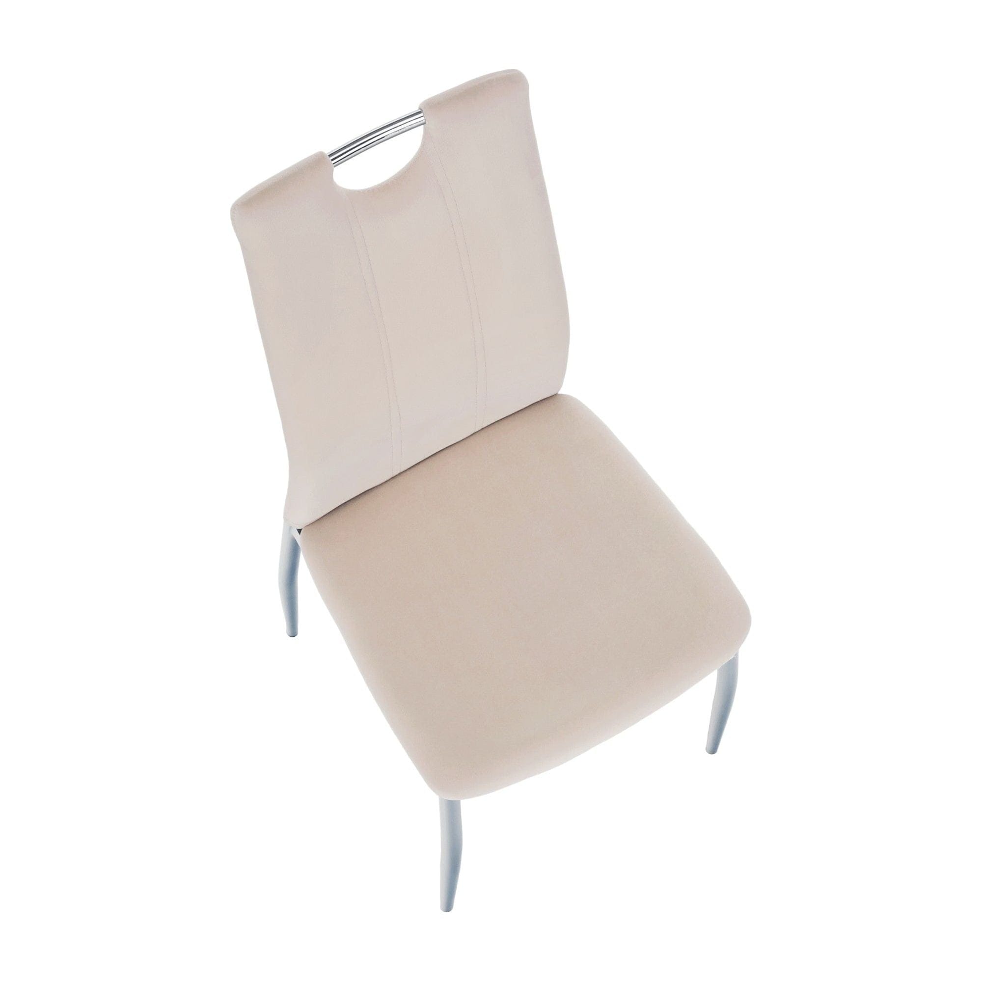 Scaun OLIVA NEW, bej/crom, stofa catifelata/metal, 42x52x97 cm