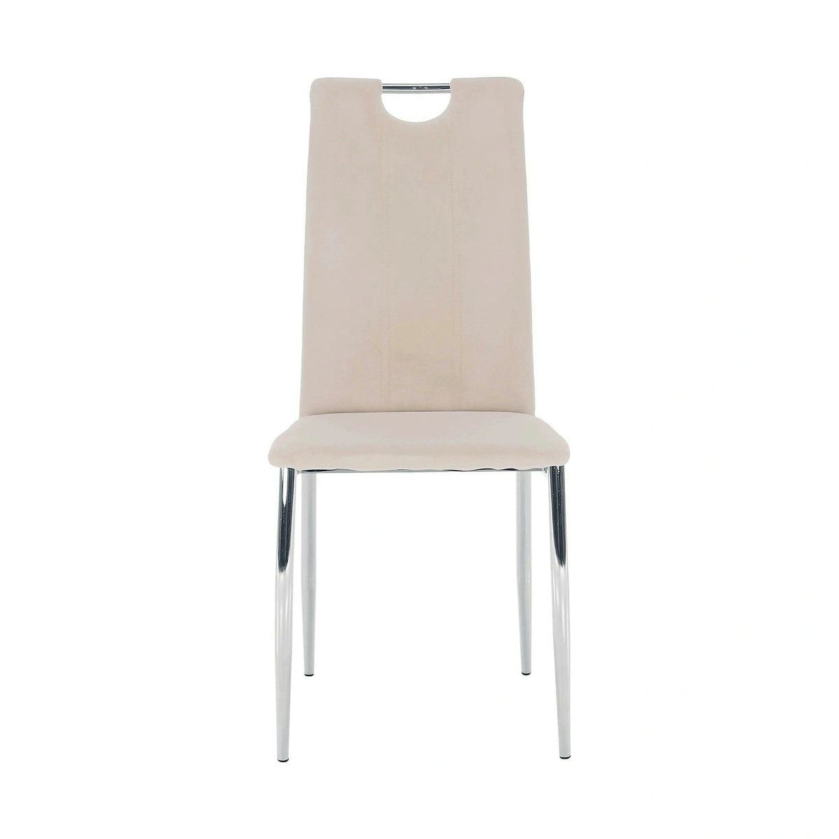 Scaun OLIVA NEW, bej/crom, stofa catifelata/metal, 42x52x97 cm
