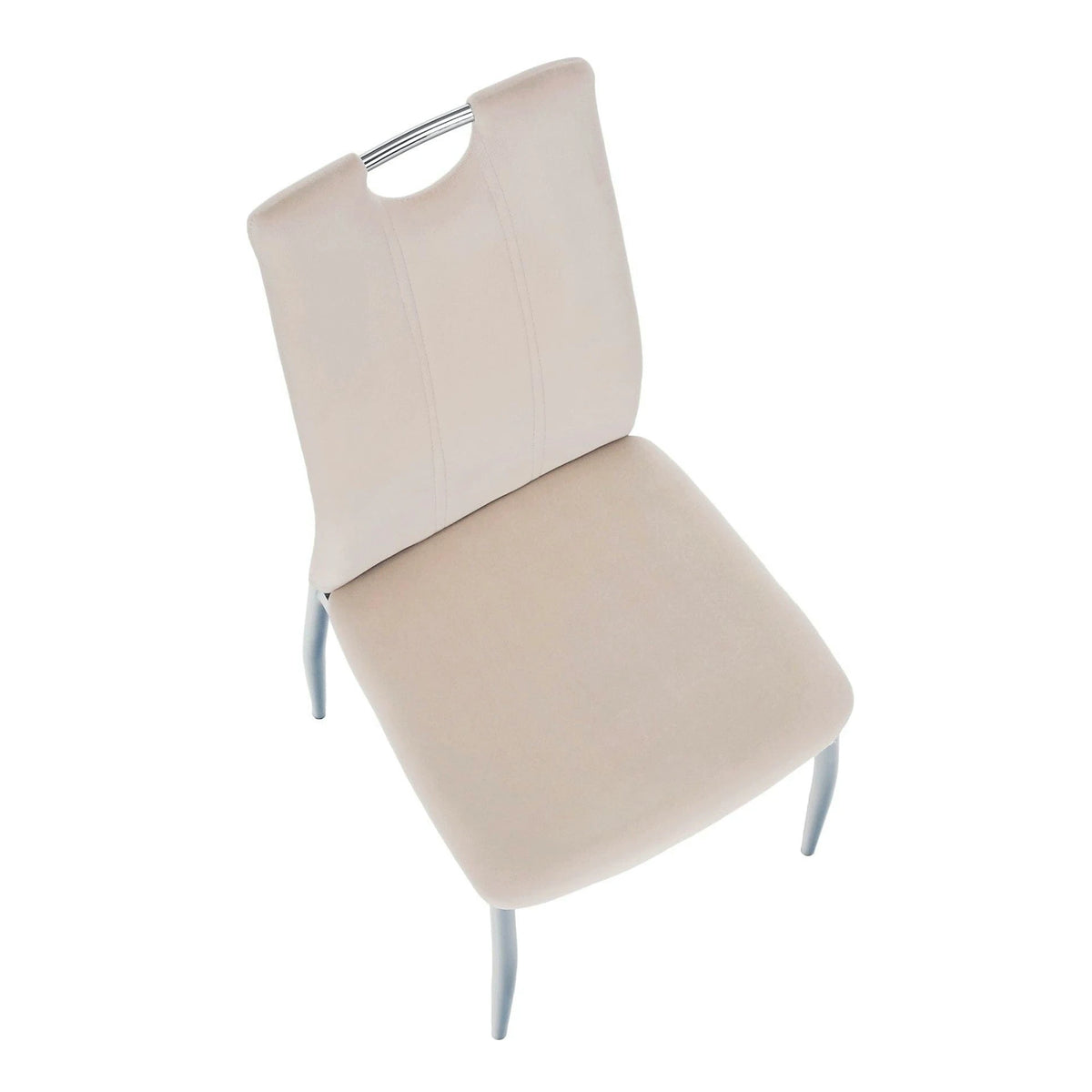 Scaun OLIVA NEW, bej/crom, stofa catifelata/metal, 42x52x97 cm