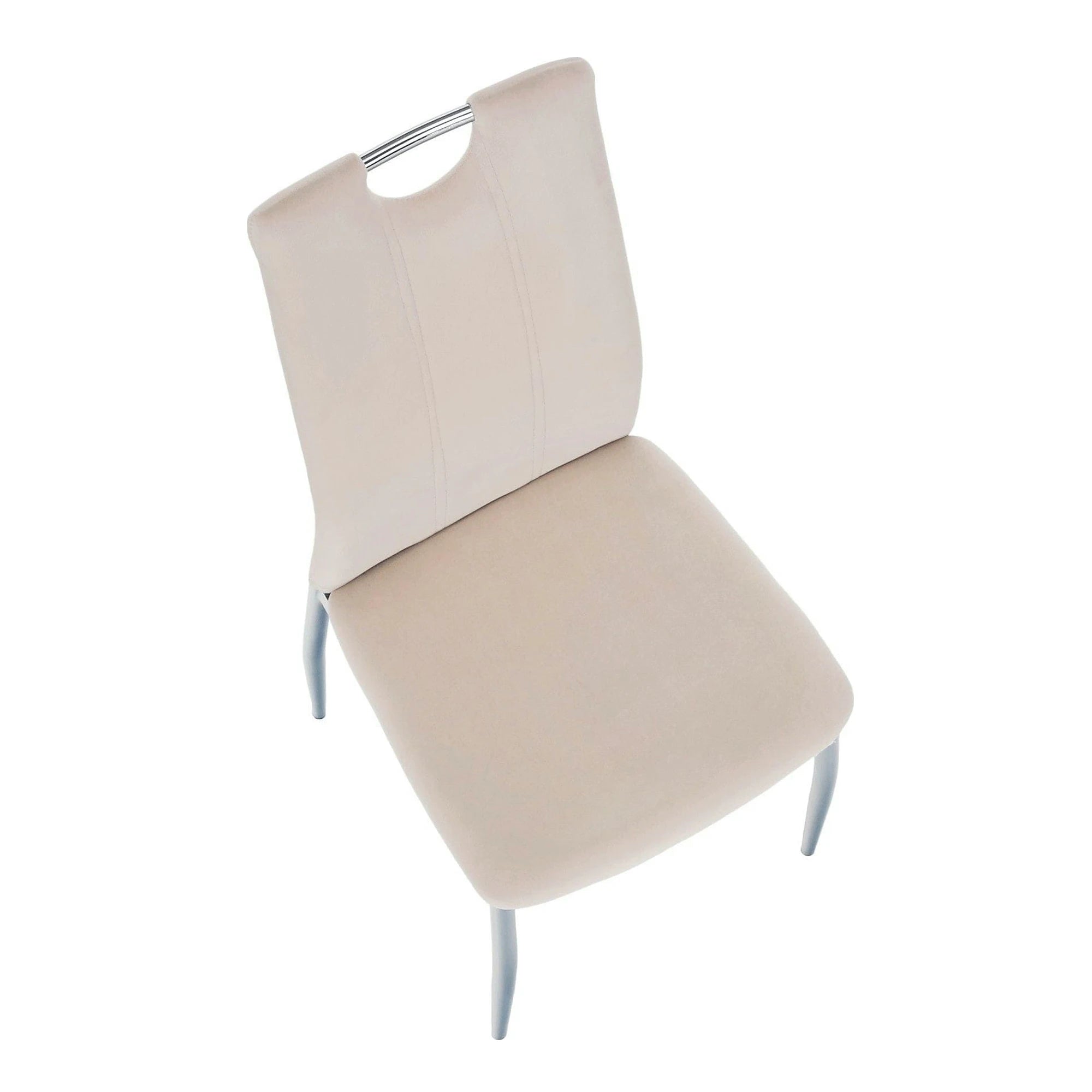 Scaun OLIVA NEW, bej/crom, stofa catifelata/metal, 42x52x97 cm