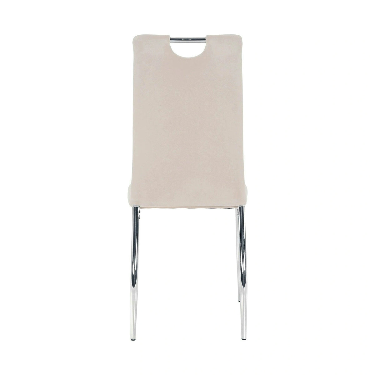 Scaun OLIVA NEW, bej/crom, stofa catifelata/metal, 42x52x97 cm