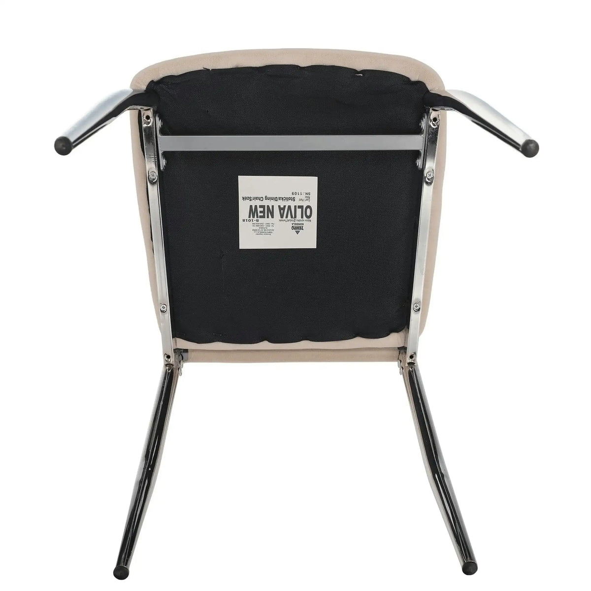Scaun OLIVA NEW, bej/crom, stofa catifelata/metal, 42x52x97 cm