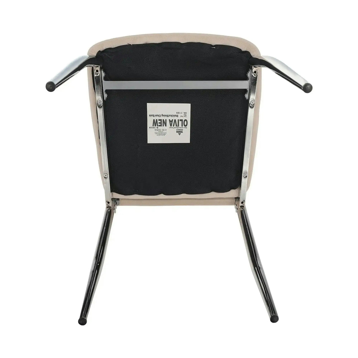 Scaun OLIVA NEW, bej/crom, stofa catifelata/metal, 42x52x97 cm