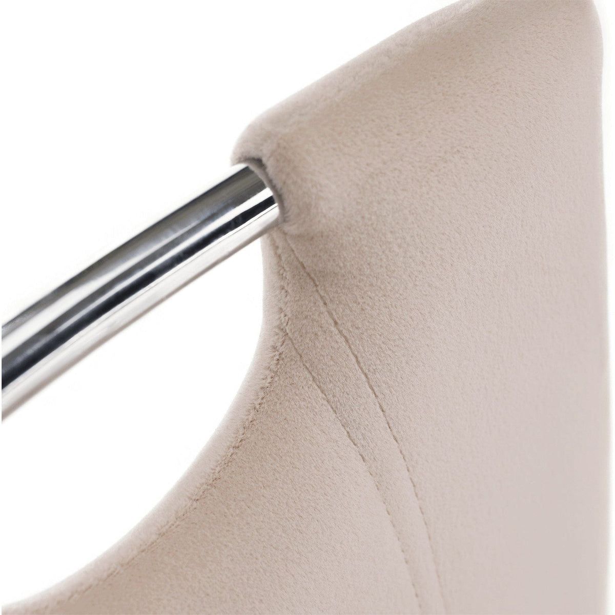Scaun OLIVA NEW, bej/crom, stofa catifelata/metal, 42x52x97 cm