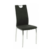 Scaun OLIVA NEW, gri maroniu/crom, textil/metal, 42x52x97 cm