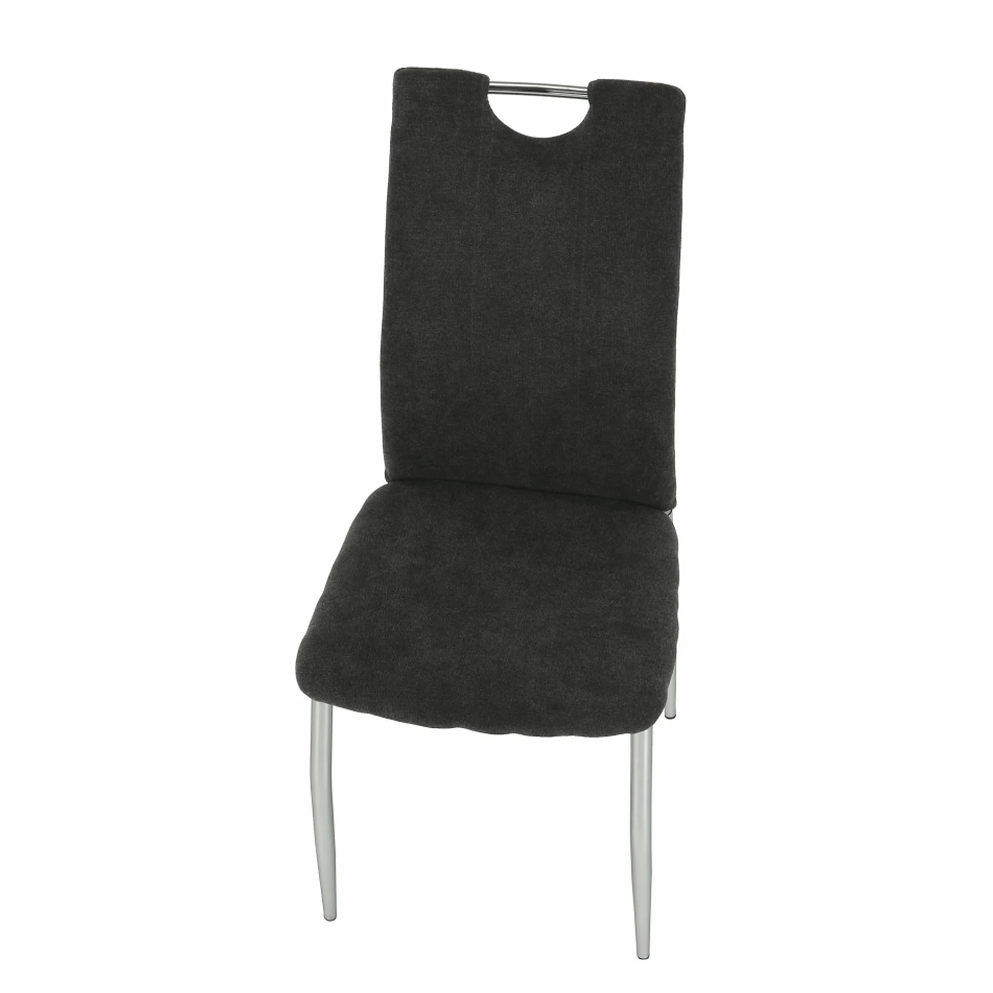 Scaun OLIVA NEW, gri maroniu/crom, textil/metal, 42x52x97 cm