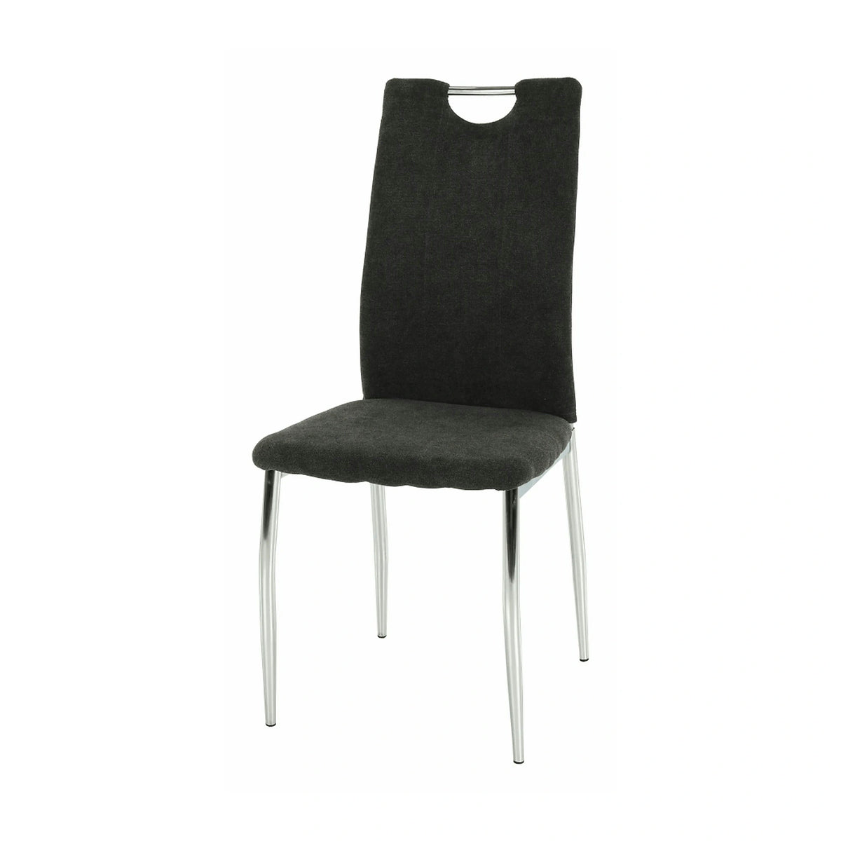Scaun OLIVA NEW, gri maroniu/crom, textil/metal, 42x52x97 cm
